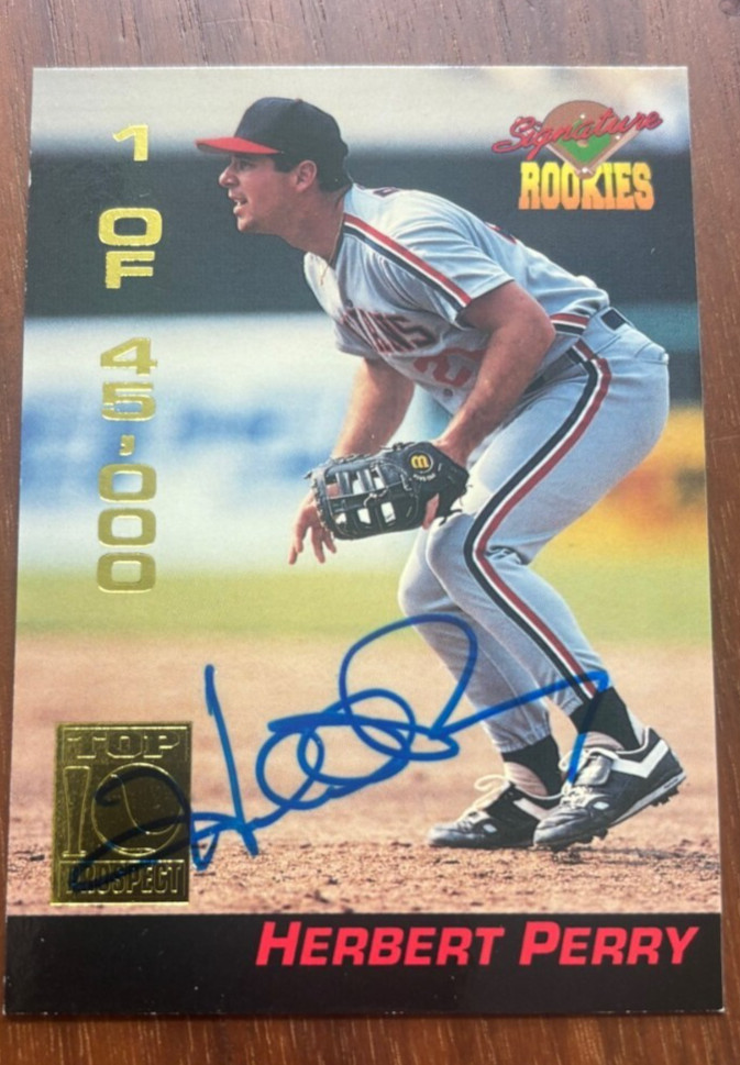 1994 Signature Rookies Herbert Perry signed autographed card #18 Cleveland
