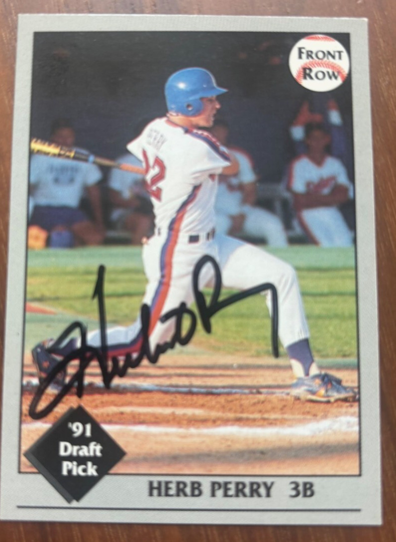 HERBERT PERRY SIGNED AUTOGRAPHED 1991 FRONT ROW #51 - CLEVELAND INDIANS CARD