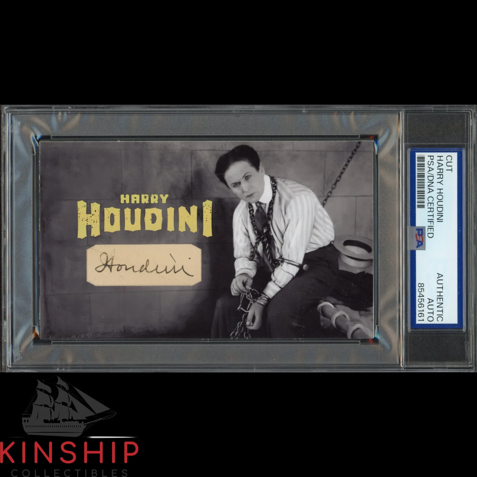 Harry Houdini signed Cut 3x5 Custom Card PSA DNA Slab Rare Magic Auto C4213