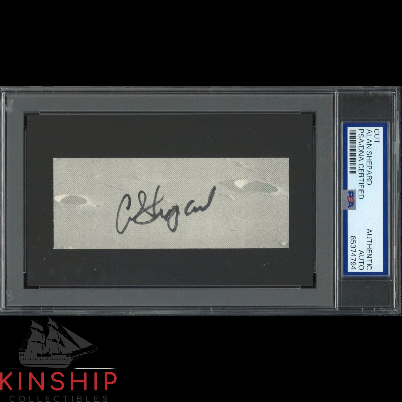Alan Shepard signed Cut PSA DNA Slabbed Moonwalker Space Auto C4287