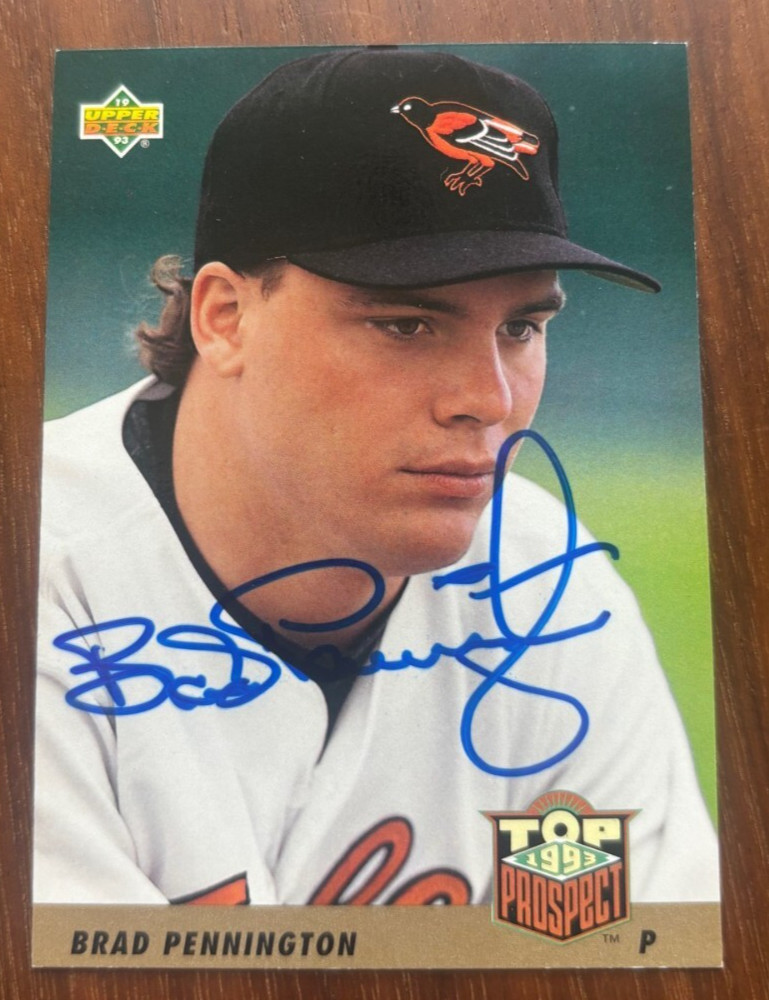 1993 Upper Deck #437 Brad Pennington signed autographed card Baltimore Orioles