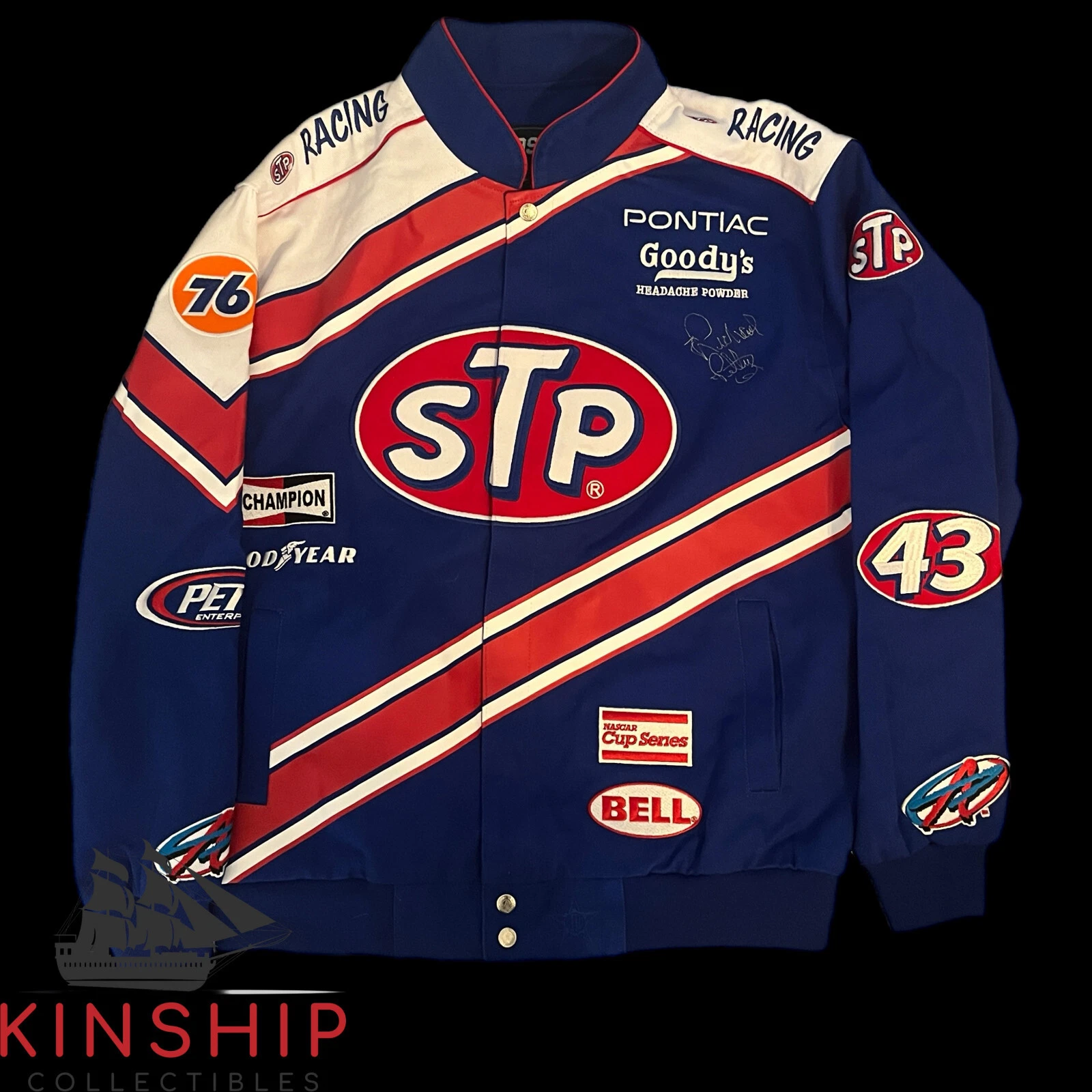 RICHARD PETTY SIGNED STP FULL SNAP UNIFORM JACKET JSA COA NASCAR AUTO Z2126 COLLECTIBLE MEMORABILIA
