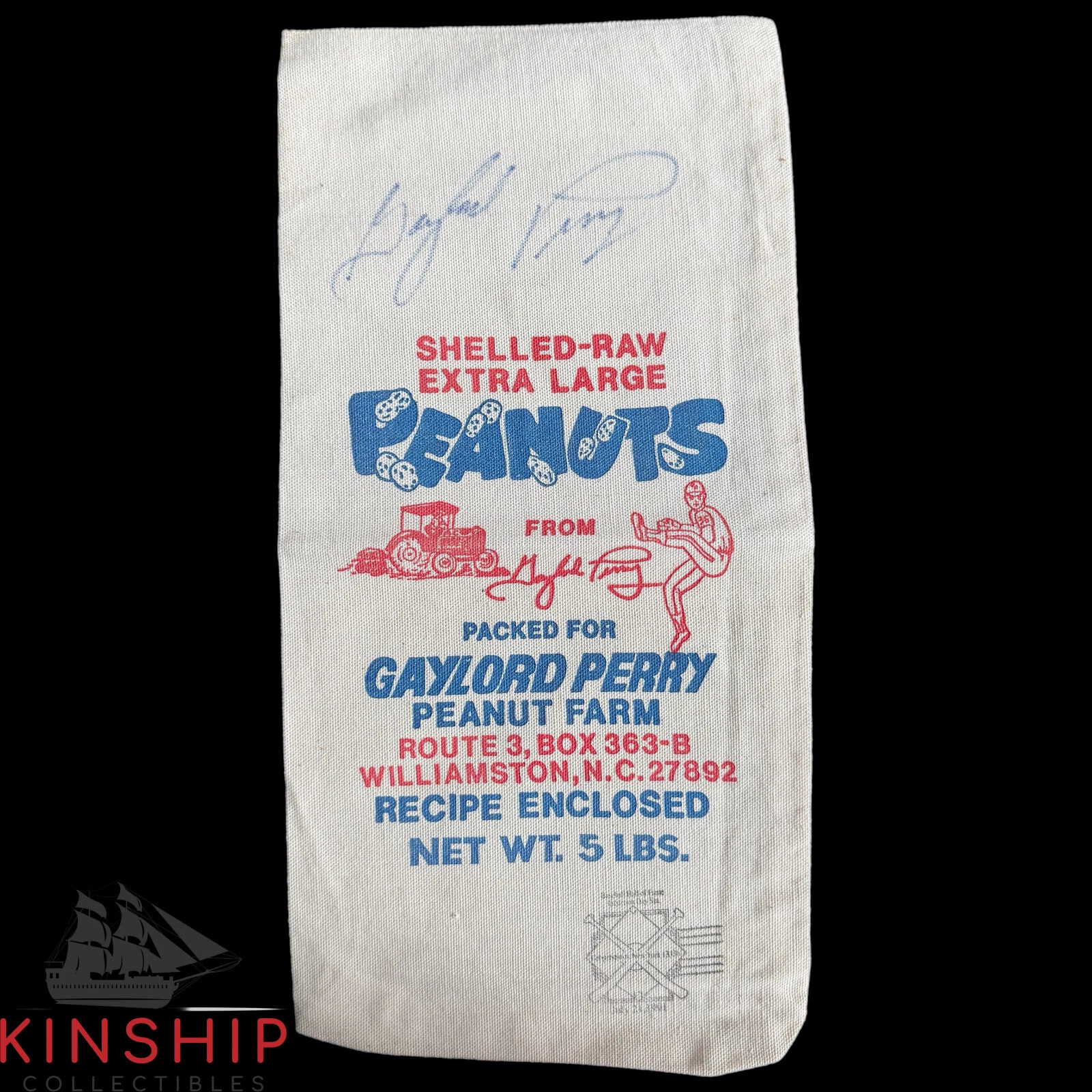 Gaylord Perry signed Peanut Bag JSA COA Giants Cy Young HOF Auto Rare Z1231