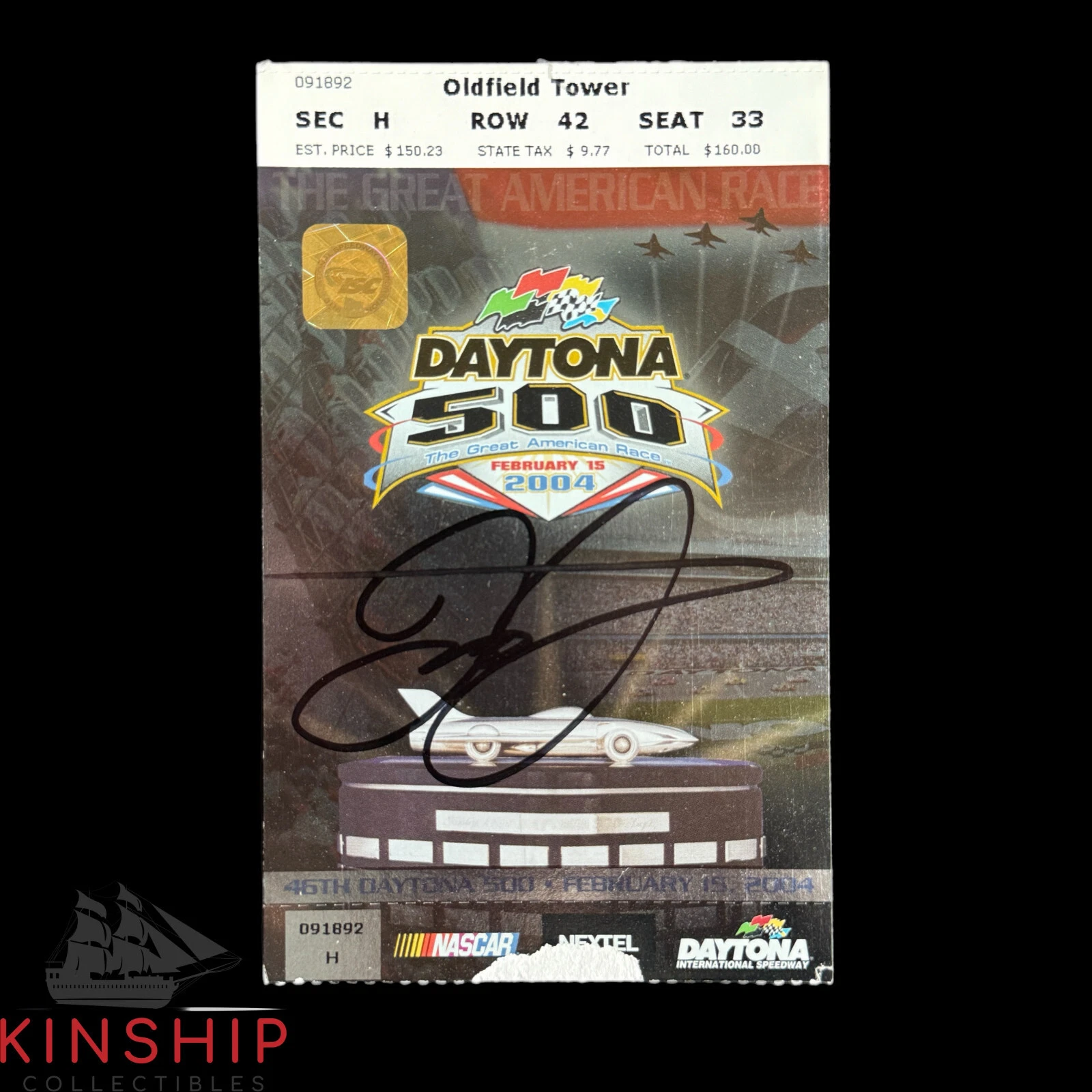 DALE EARNHARDT JR SIGNED 2004 DAYTONA 500 TICKET JSA COA NASCAR AUTO Z2214 COLLECTIBLE MEMORABILIA