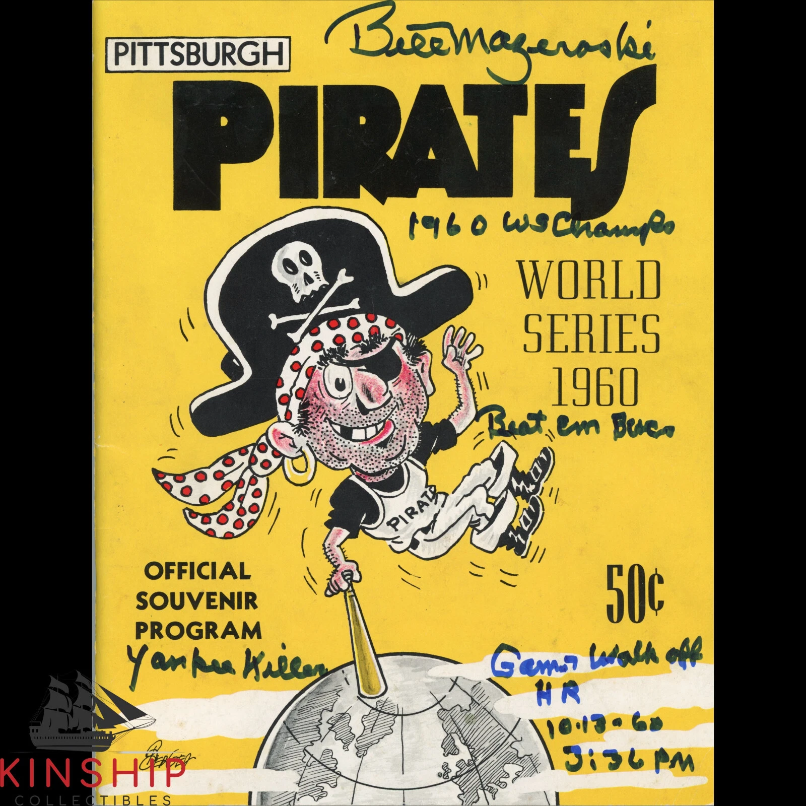 Bill Mazeroski signed 1960 World Series Program JSA Pirates HOF Inscribed E291