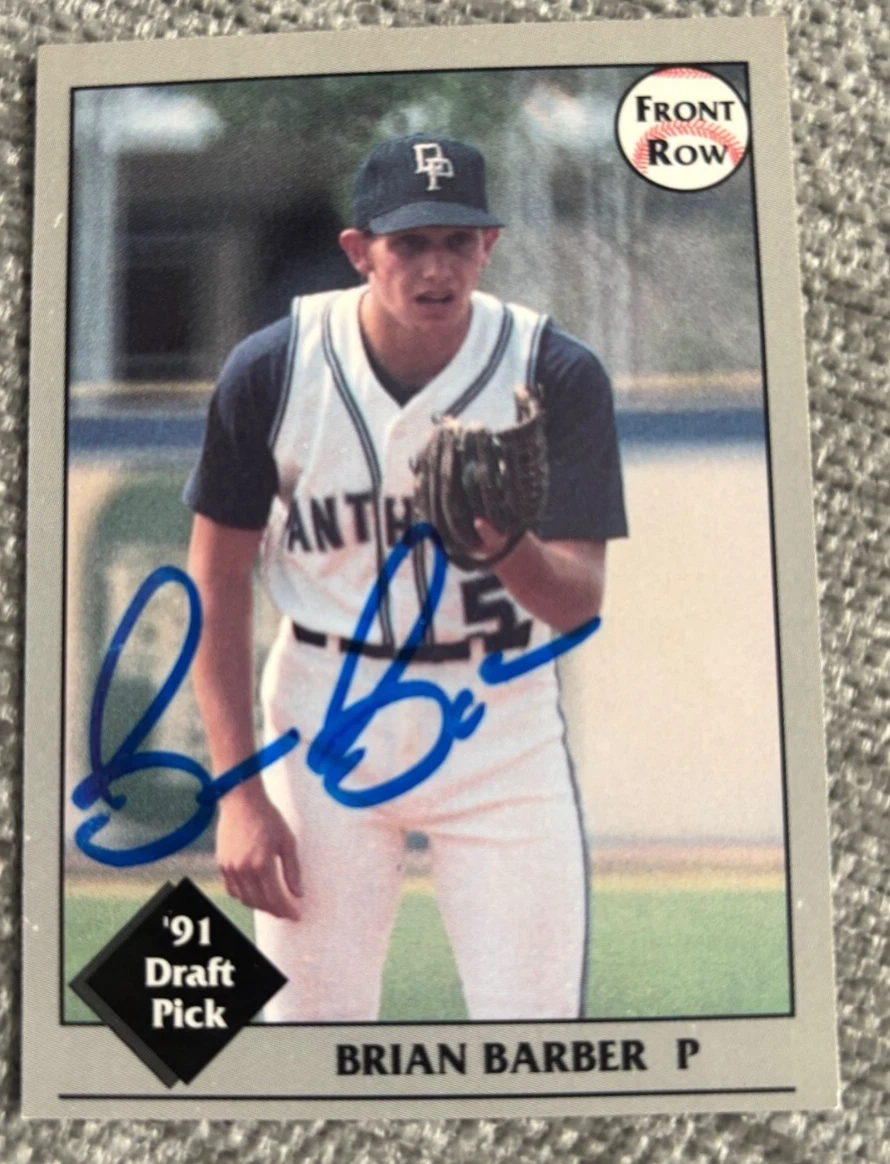 1991 FRONT ROW BRIAN BARBER SIGNED AUTOGRAPHED BASEBALL CARD #21 COLLECTIBLE MEMORABILIA