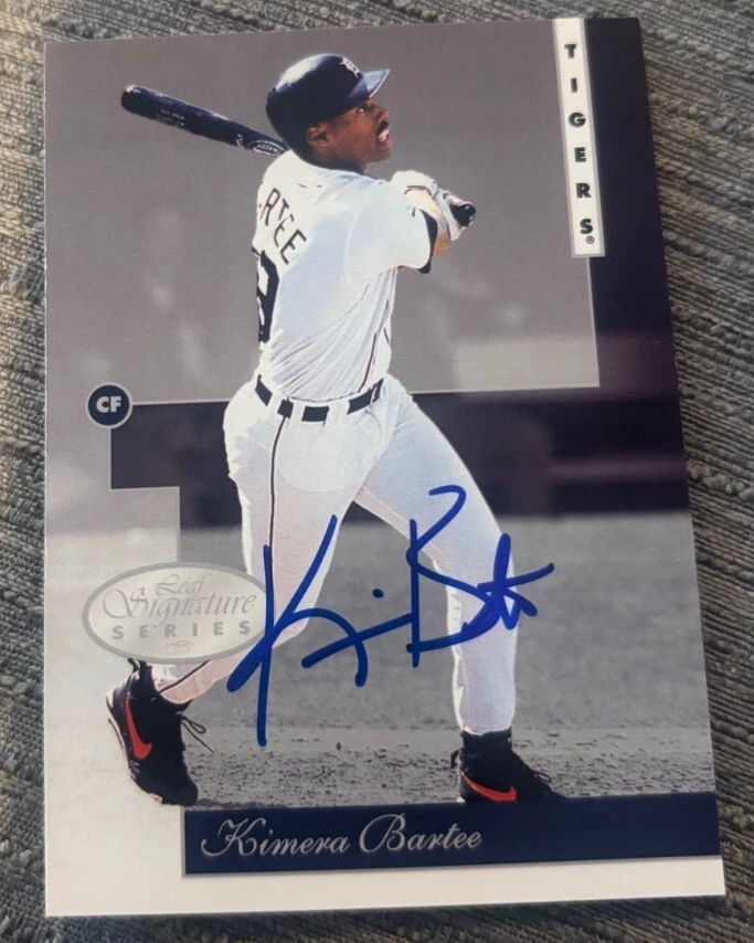 1996 Leaf Signature Series Kimera Bartee signed autographed card Detroit Tigers