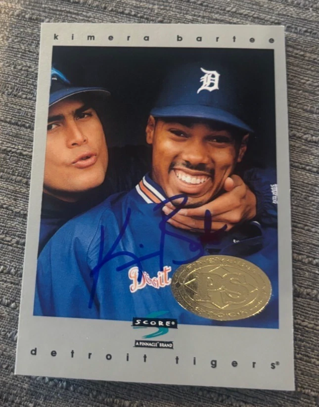 1997 Score Premium Stock Kimera Bartee signed autographed card Detroit Tigers