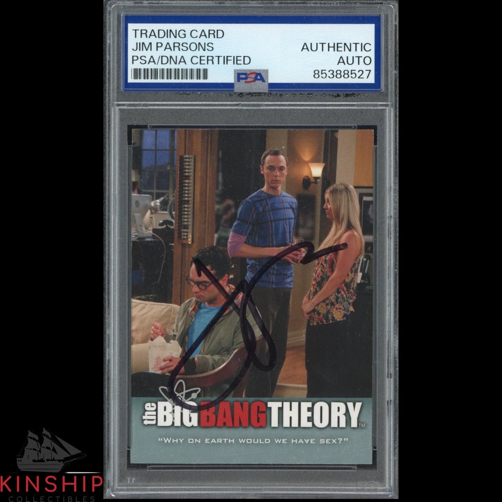 Jim Parsons signed Big Bang Theory Trading Card PSA DNA Slabbed Auto C4354