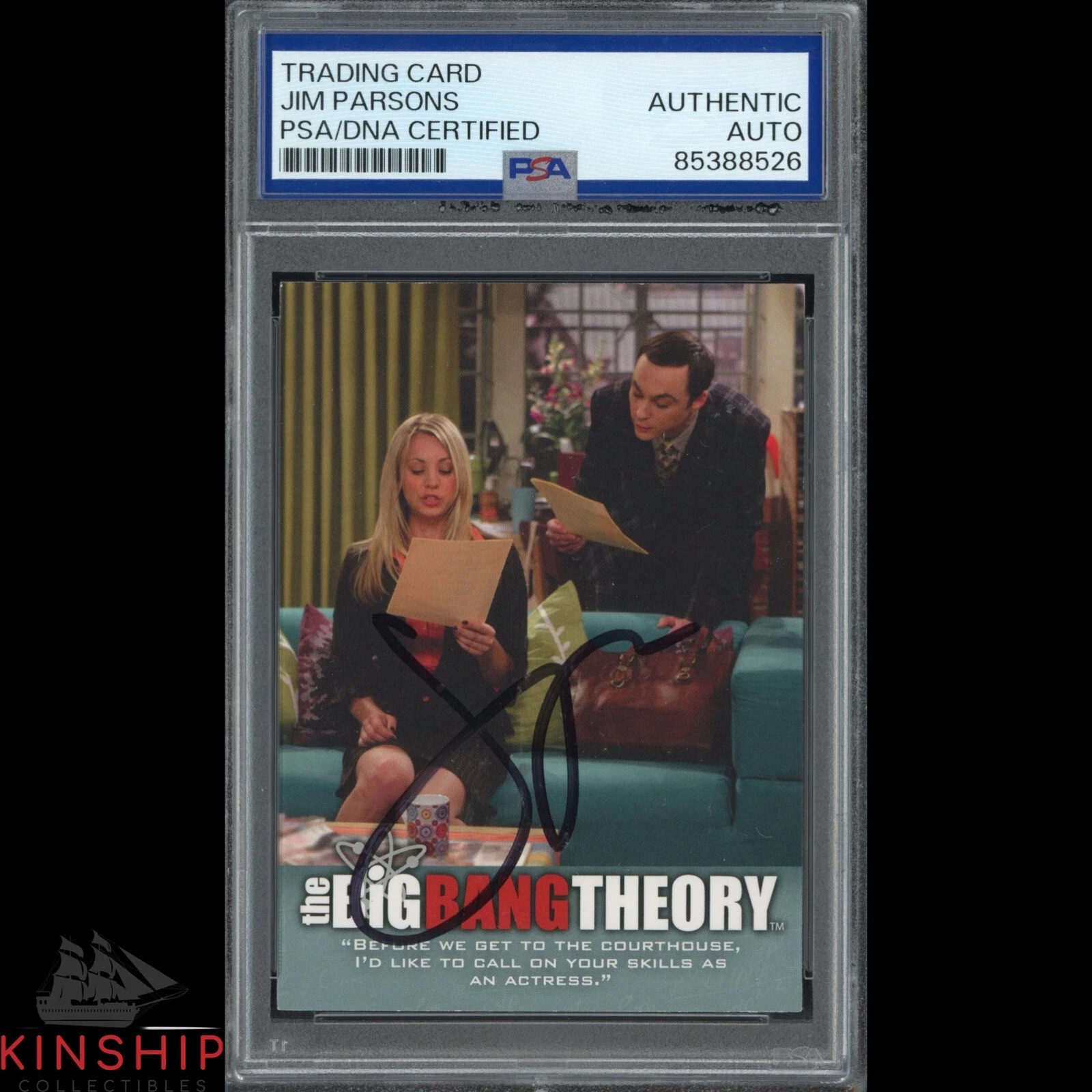 Jim Parsons signed Big Bang Theory Trading Card PSA DNA Slabbed Auto C4355