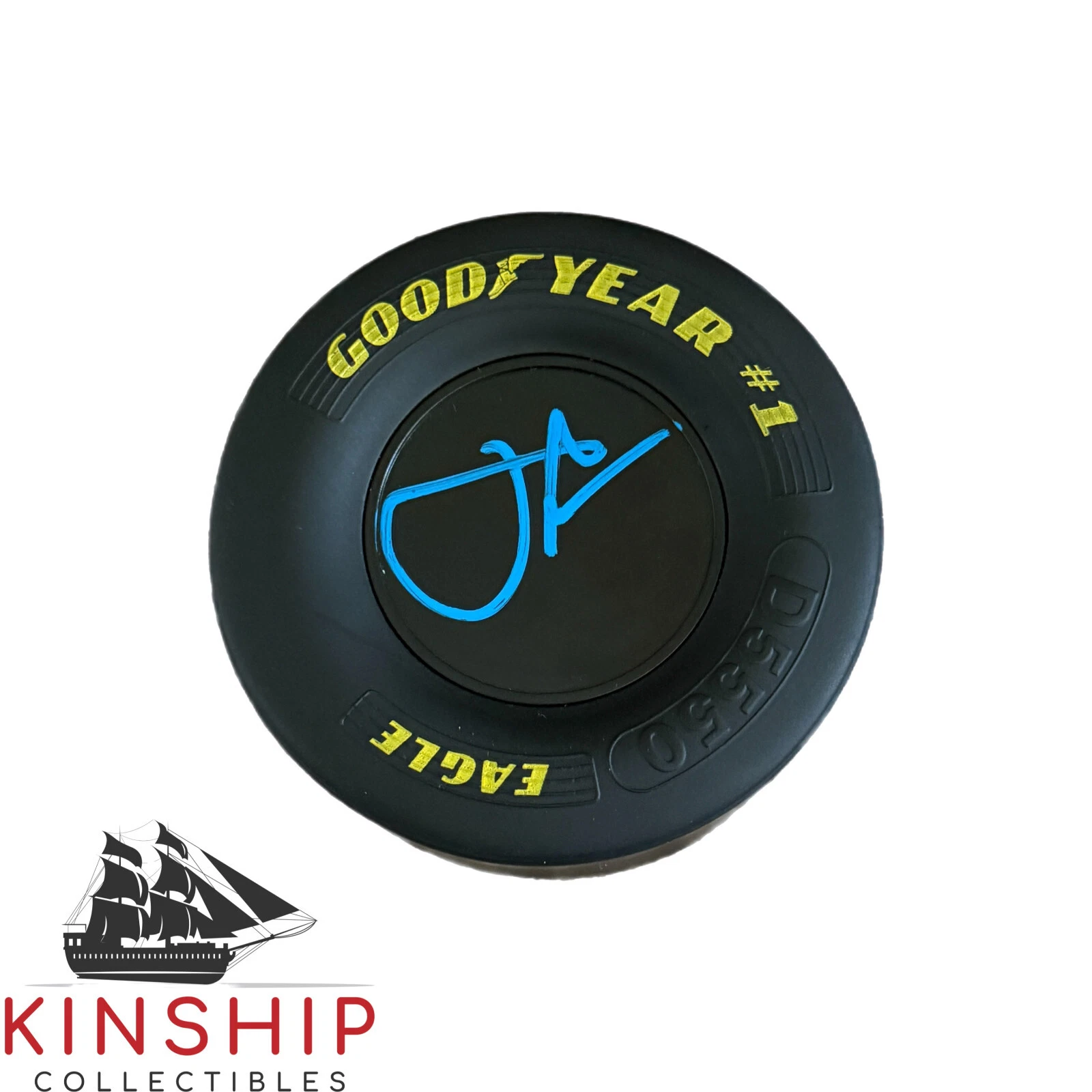 John Force signed Goodyear Mini Tire JSA COA Nascar Auto Rare T52