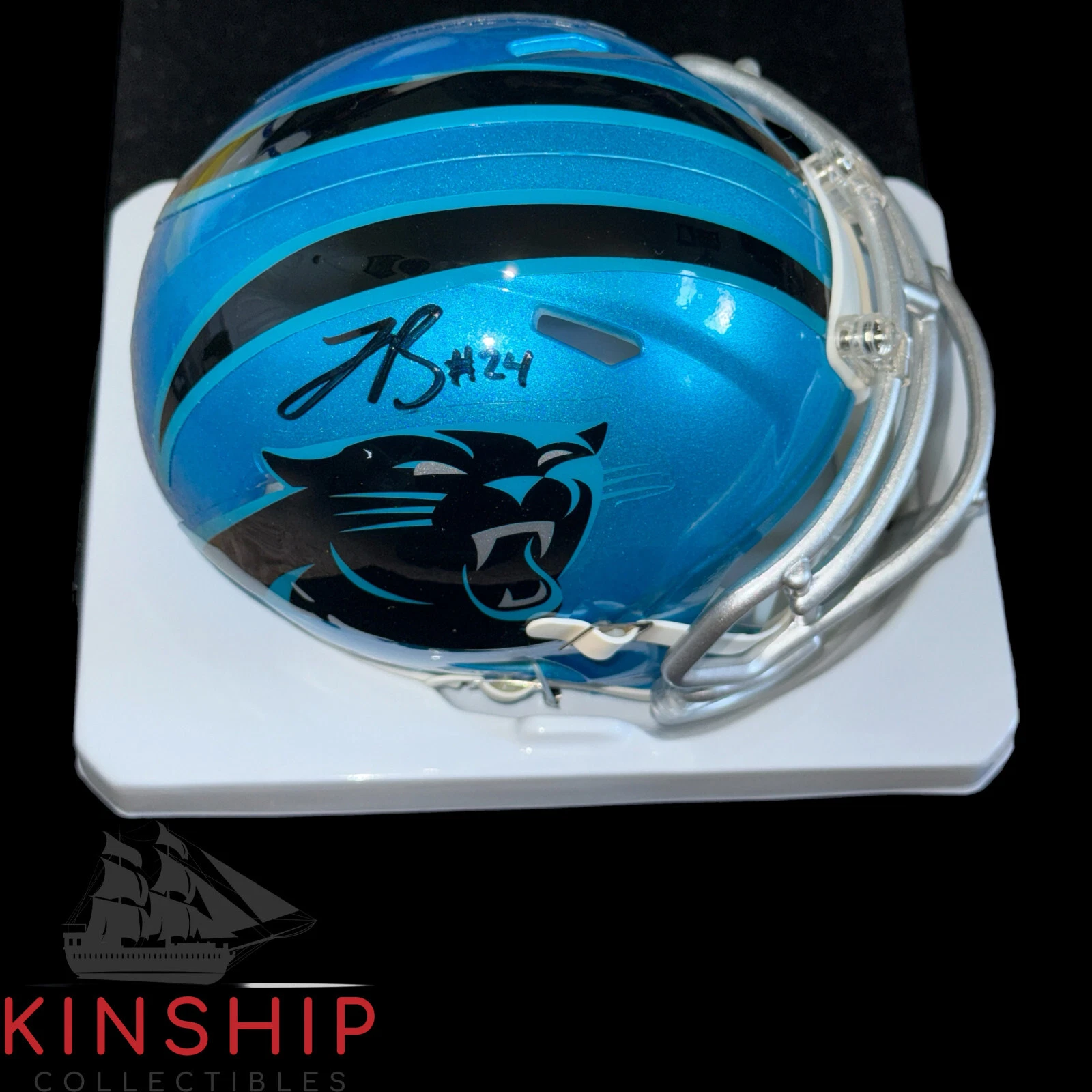 Jonathon Brooks signed Carolina Panthers Mini Helmet JSA COA Football Auto F87