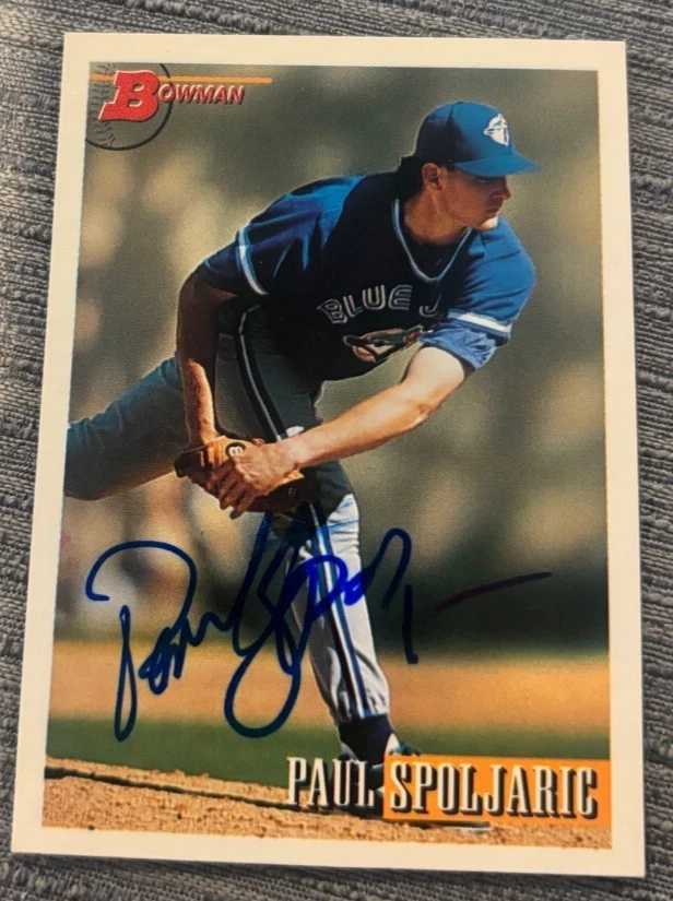 Paul Spoljaric 1993 Bowman signed autographed card #279 Toronto Blue Jays RC