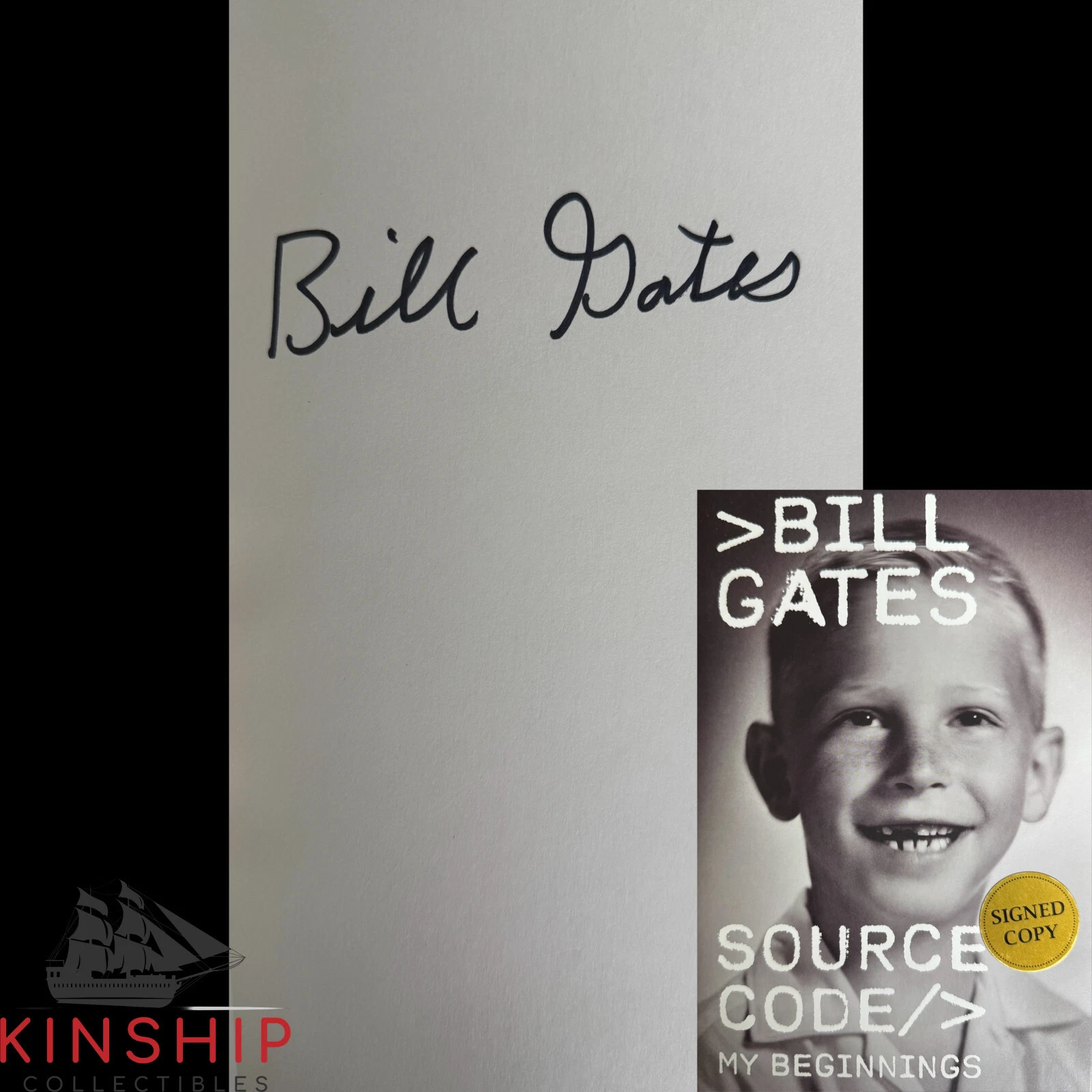 Bill Gates signed Source Code Book JSA LOA Auto Grade 10 Rare Microsoft E296