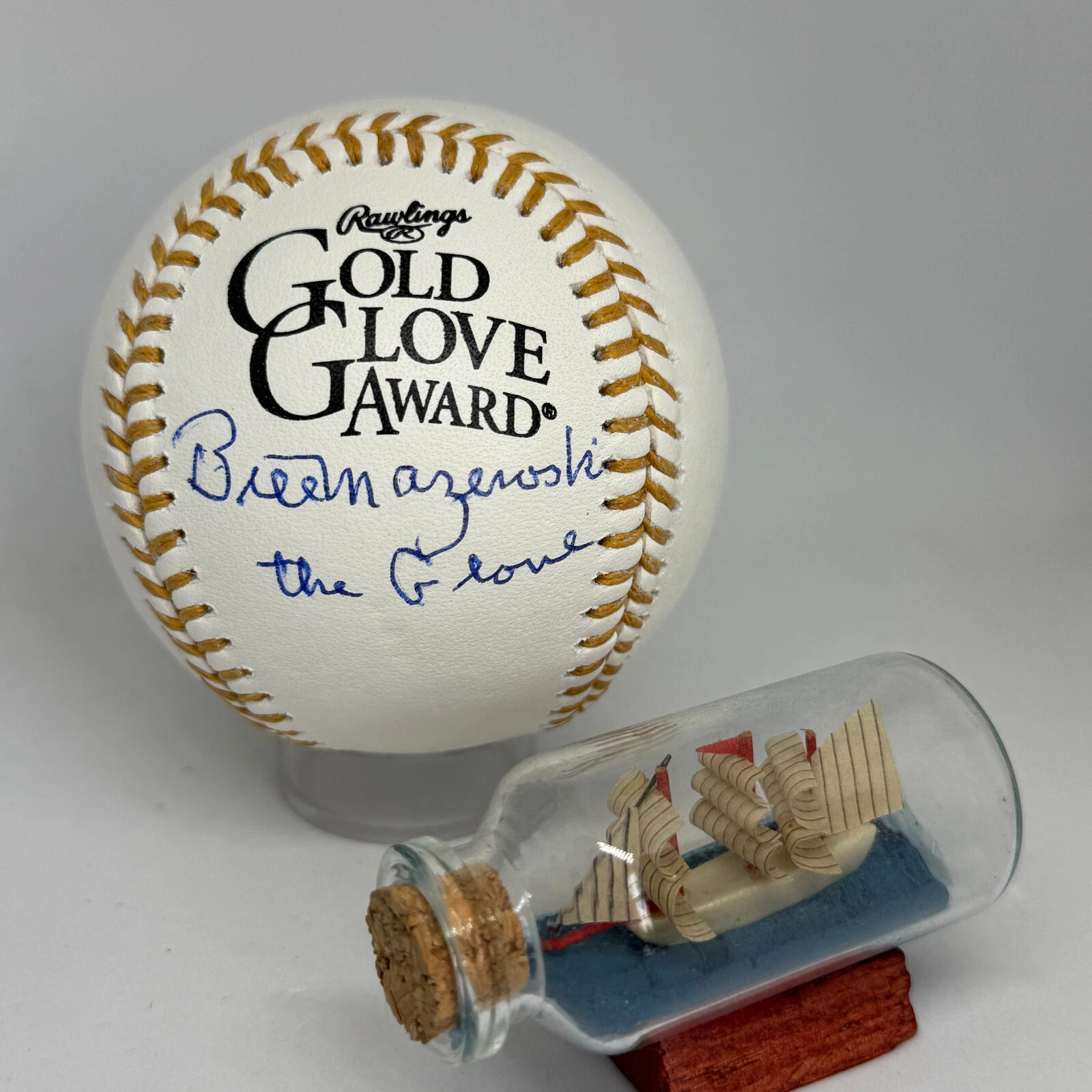 Bill Mazeroski signed Rawlings Gold Glove Logo Baseball JSA COA Inscribed A3785