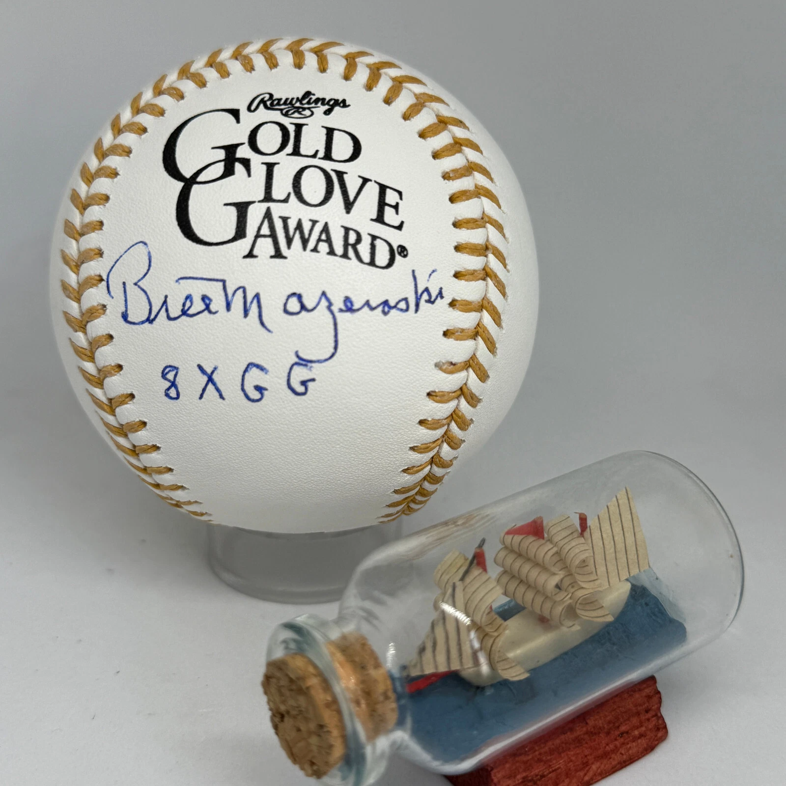 Bill Mazeroski signed Rawlings Gold Glove Logo Baseball JSA COA Inscribed A3787