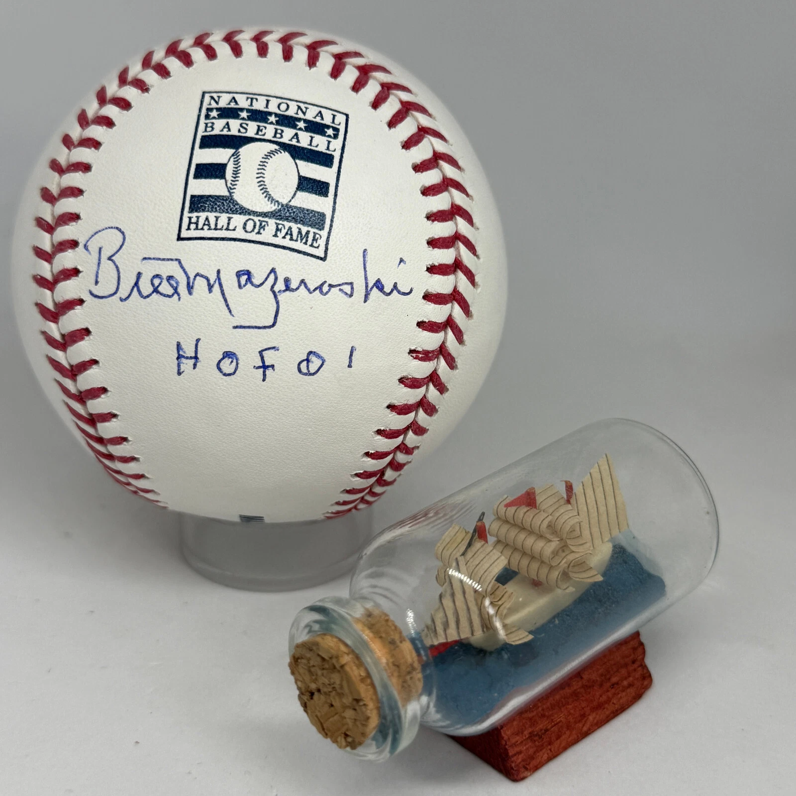 Bill Mazeroski signed Rawlings HOF Logo Baseball JSA COA Inscribed HOF A3810