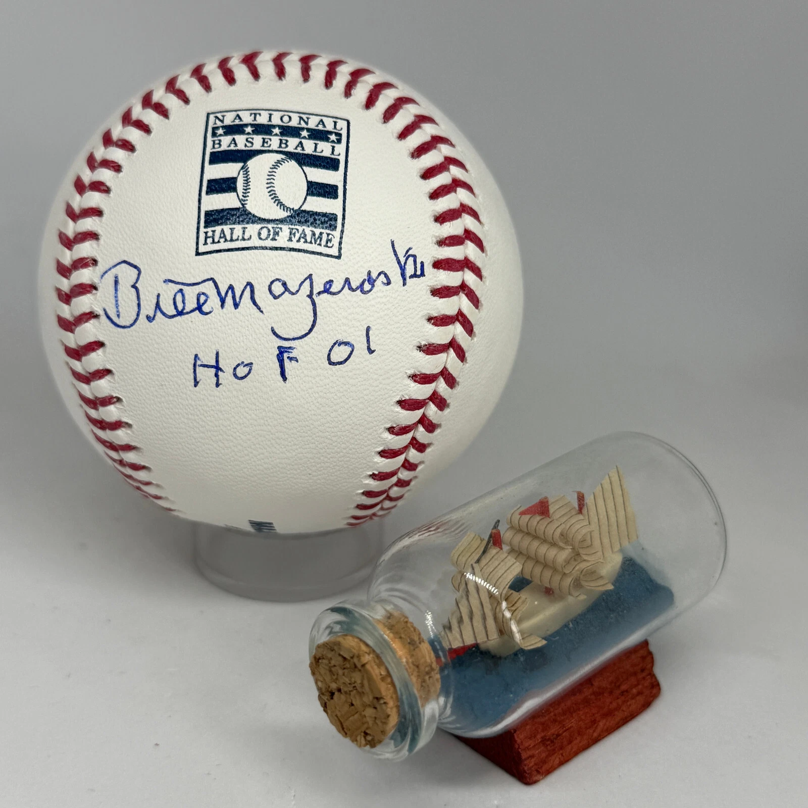 Bill Mazeroski signed Rawlings HOF Logo Baseball JSA COA Inscribed Auto A3812