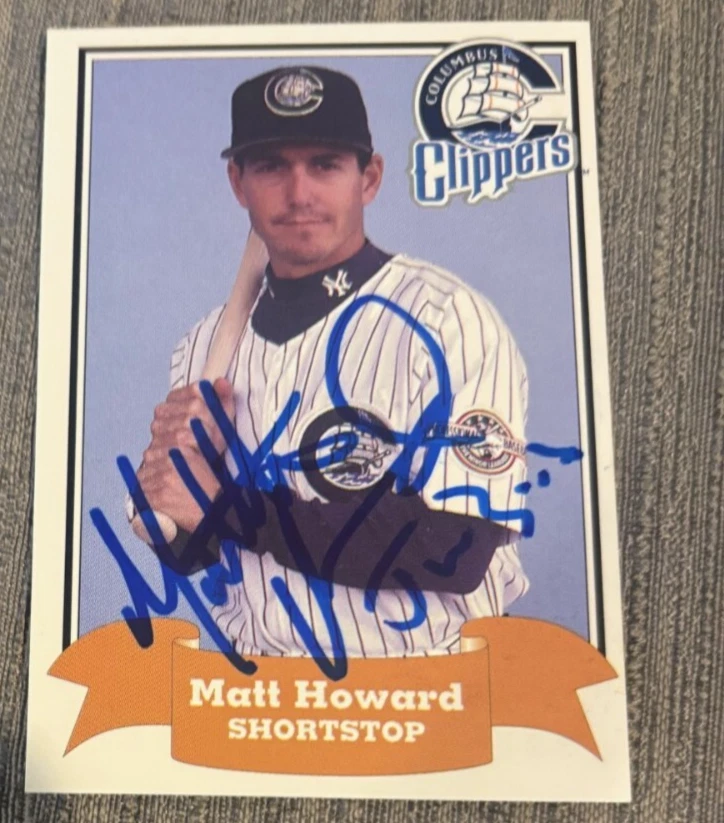 Matt Howard signed autographed 1997 Columbus Clippers Police Baseball Card