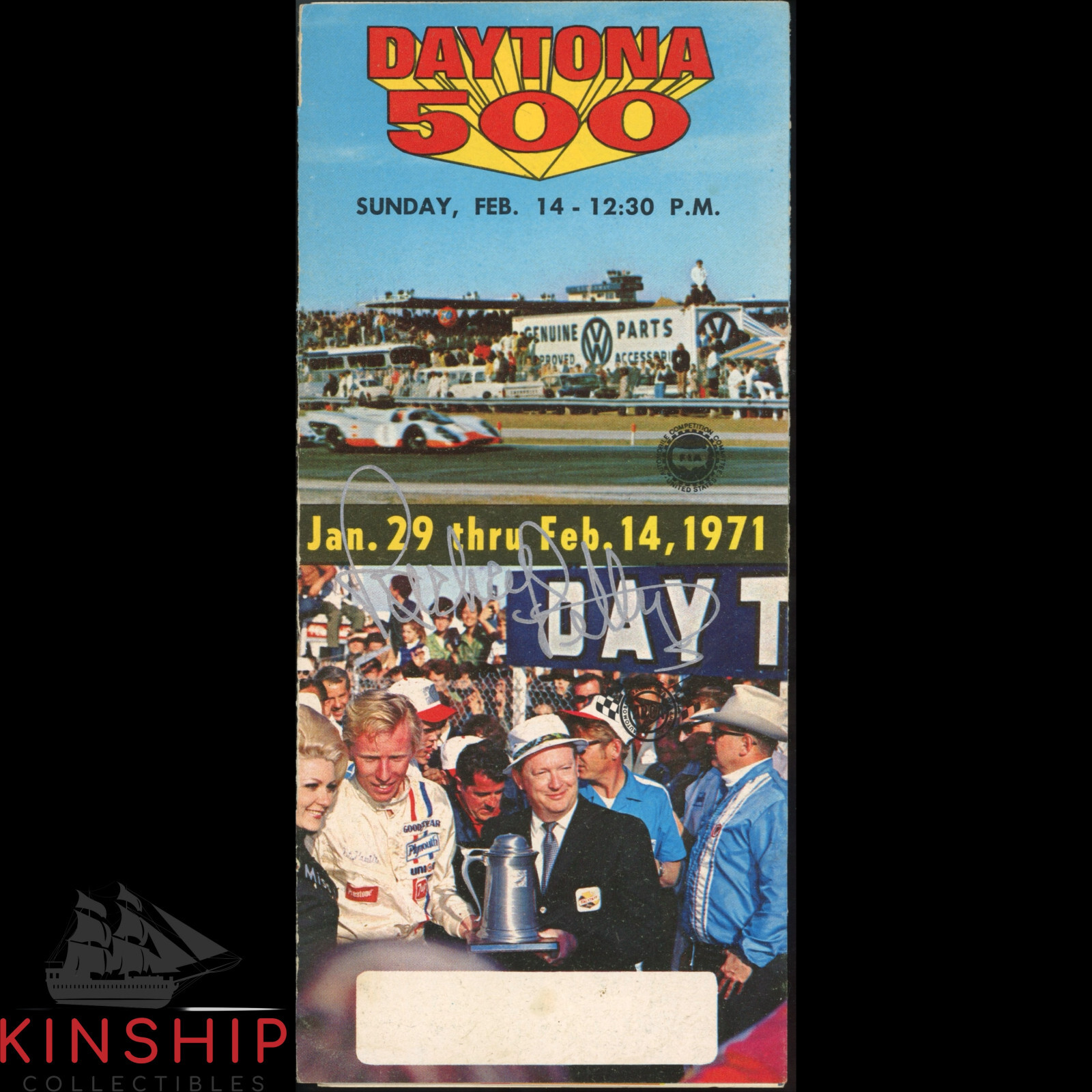 Richard Petty signed 1971 Daytona 500 Pamphlet JSA COA NASCAR Auto Rare Z2234