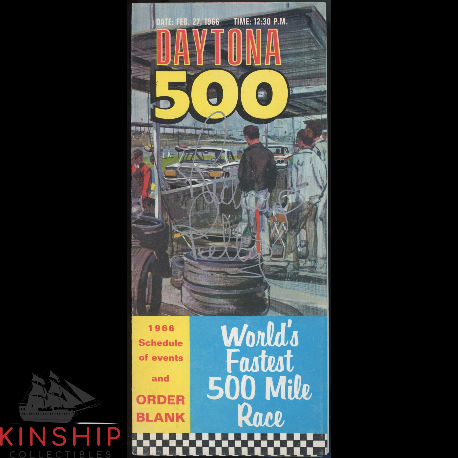 Richard Petty signed 1966 Daytona 500 Pamphlet JSA COA NASCAR Auto Rare Z2231