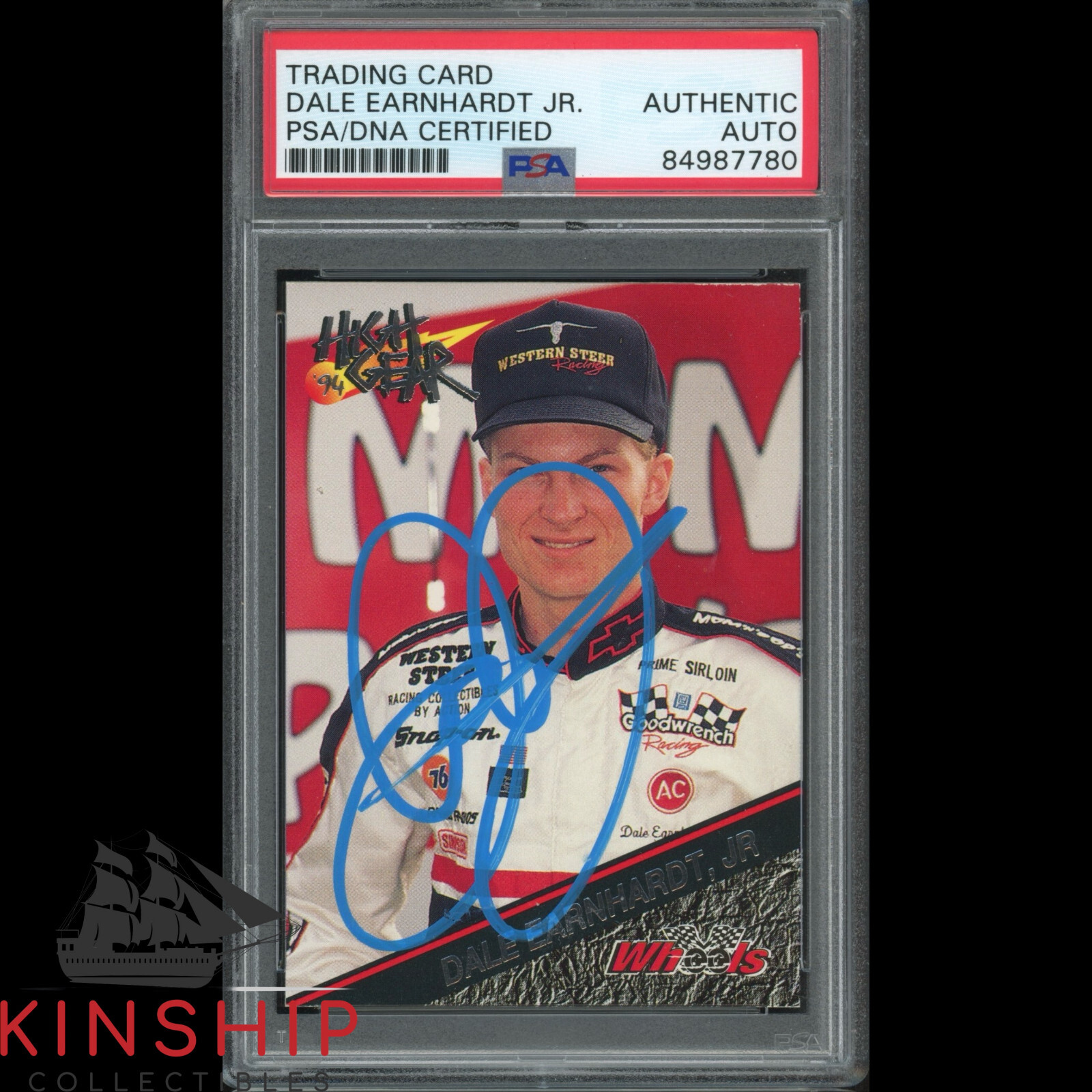 Dale Earnhardt Jr signed 1994 Wheels High Gear Rookie Card PSA DNA NASCAR C4338