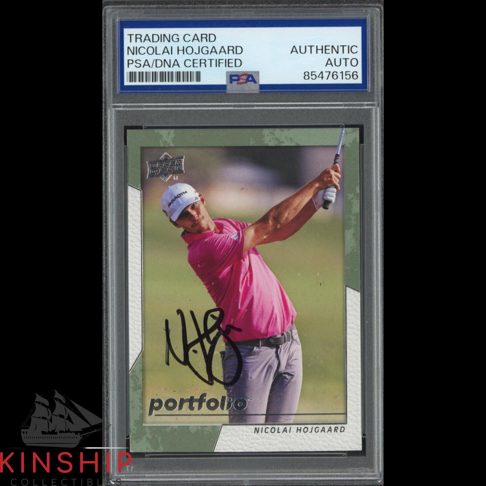 Nicolai Hojgaard signed 2024 Upper Deck Card PSA DNA Slabbed Golf Auto C4366