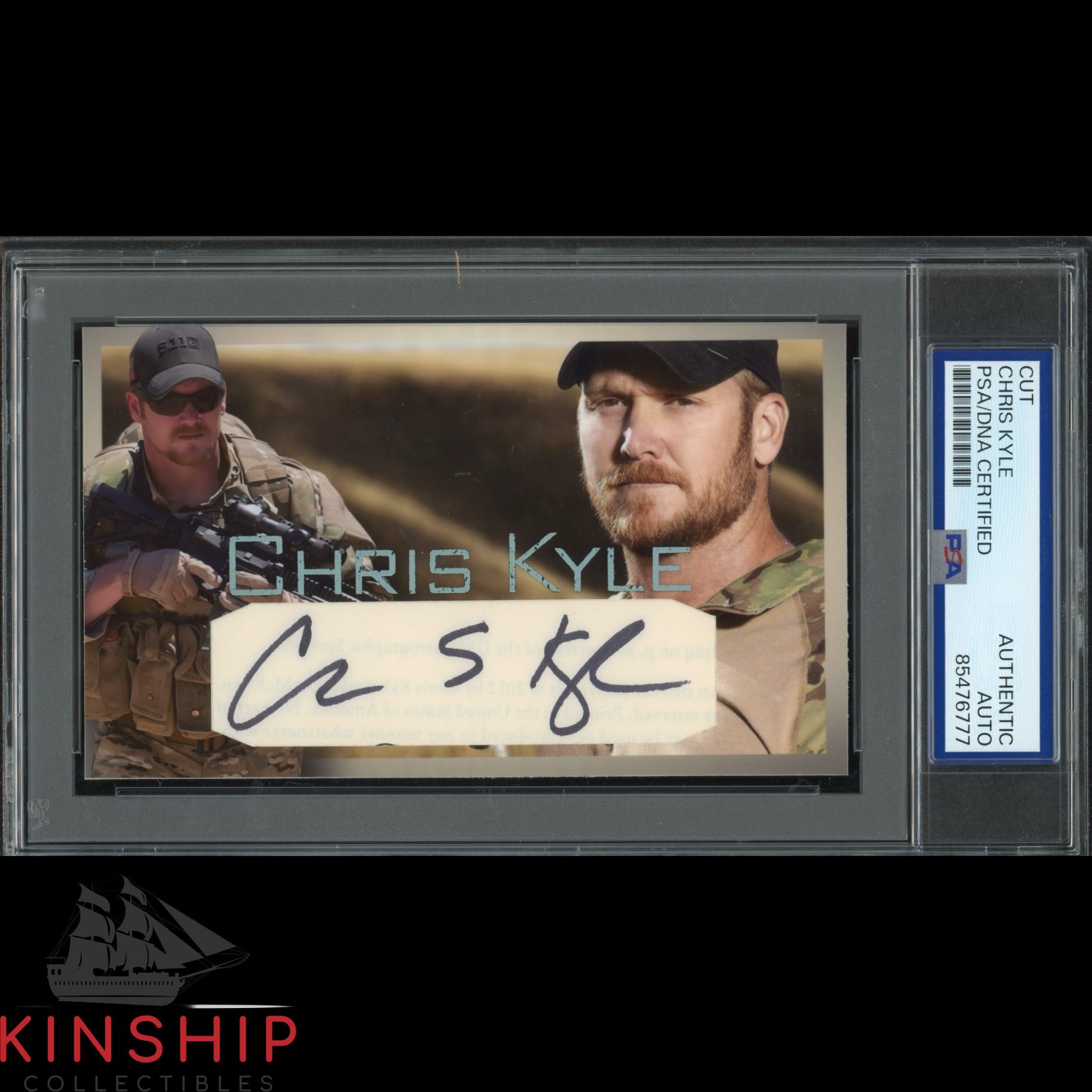 Chris Kyle signed Cut 3x5 Custom Card PSA DNA Slab Military Auto C4567