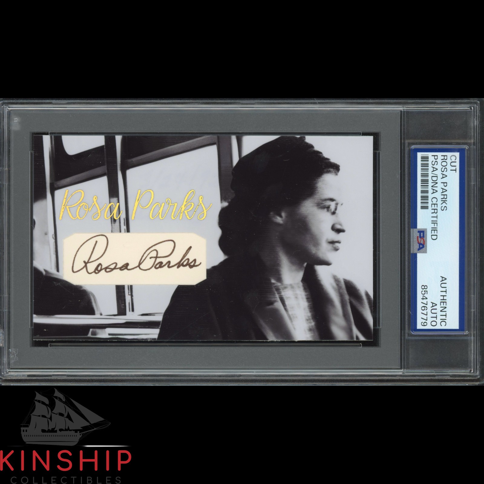 ROSA PARKS SIGNED CUT 3×5 CUSTOM CARD PSA DNA SLAB RARE BOLD AUTO C4569 COLLECTIBLE MEMORABILIA