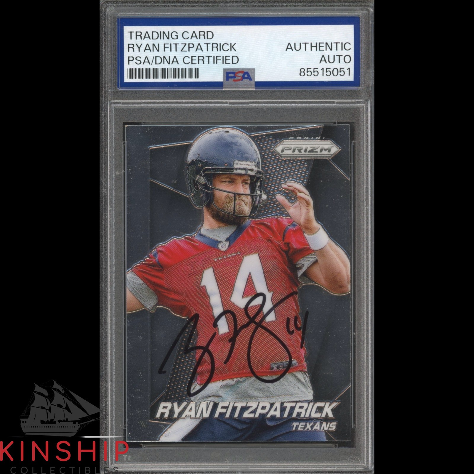 Ryan Fitzpatrick signed 2014 Panini Prizm Trading Card PSA DNA Slab Auto C4641