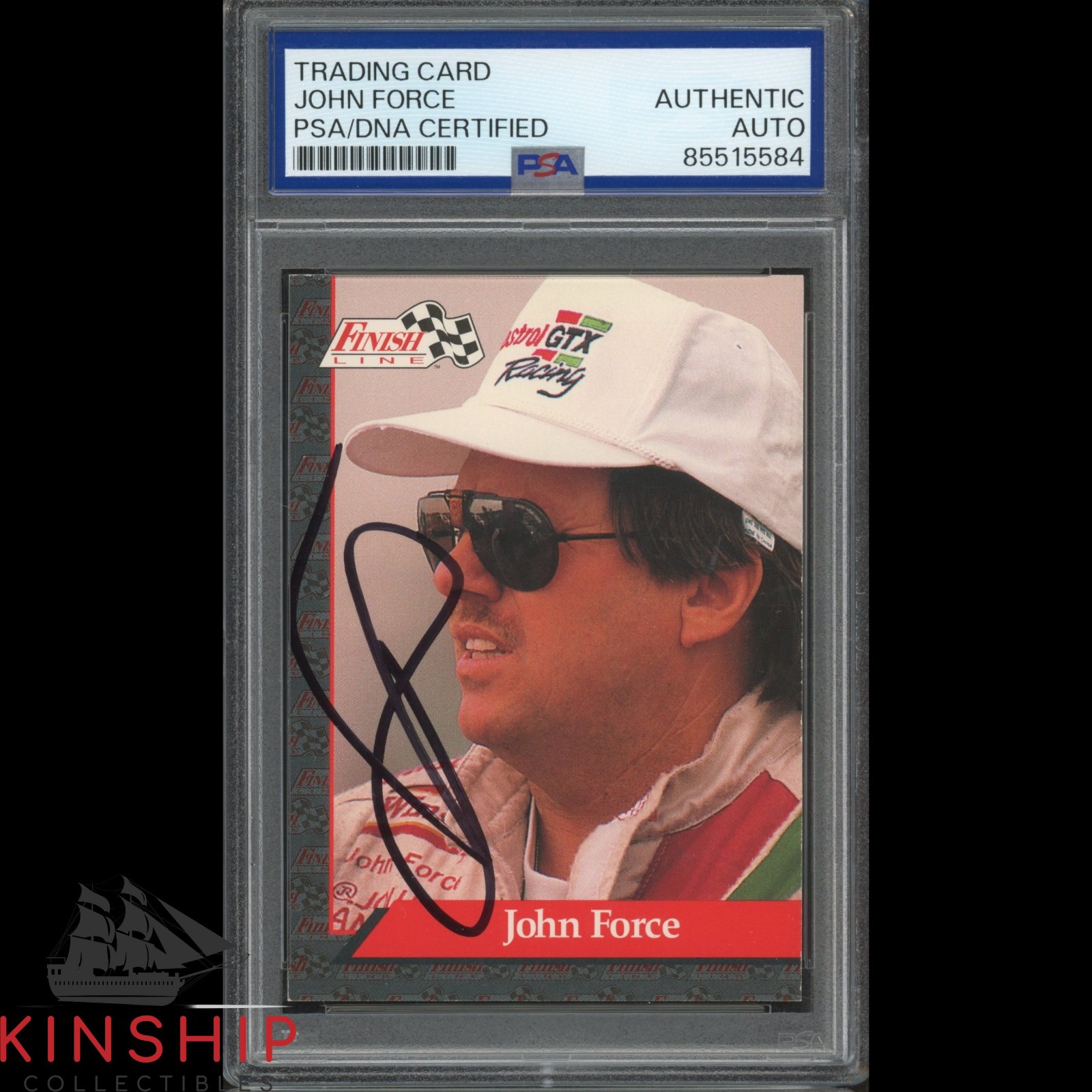 John Force signed 1993 Finish Line Card PSA DNA Slab BHRA Racing Auto C4612