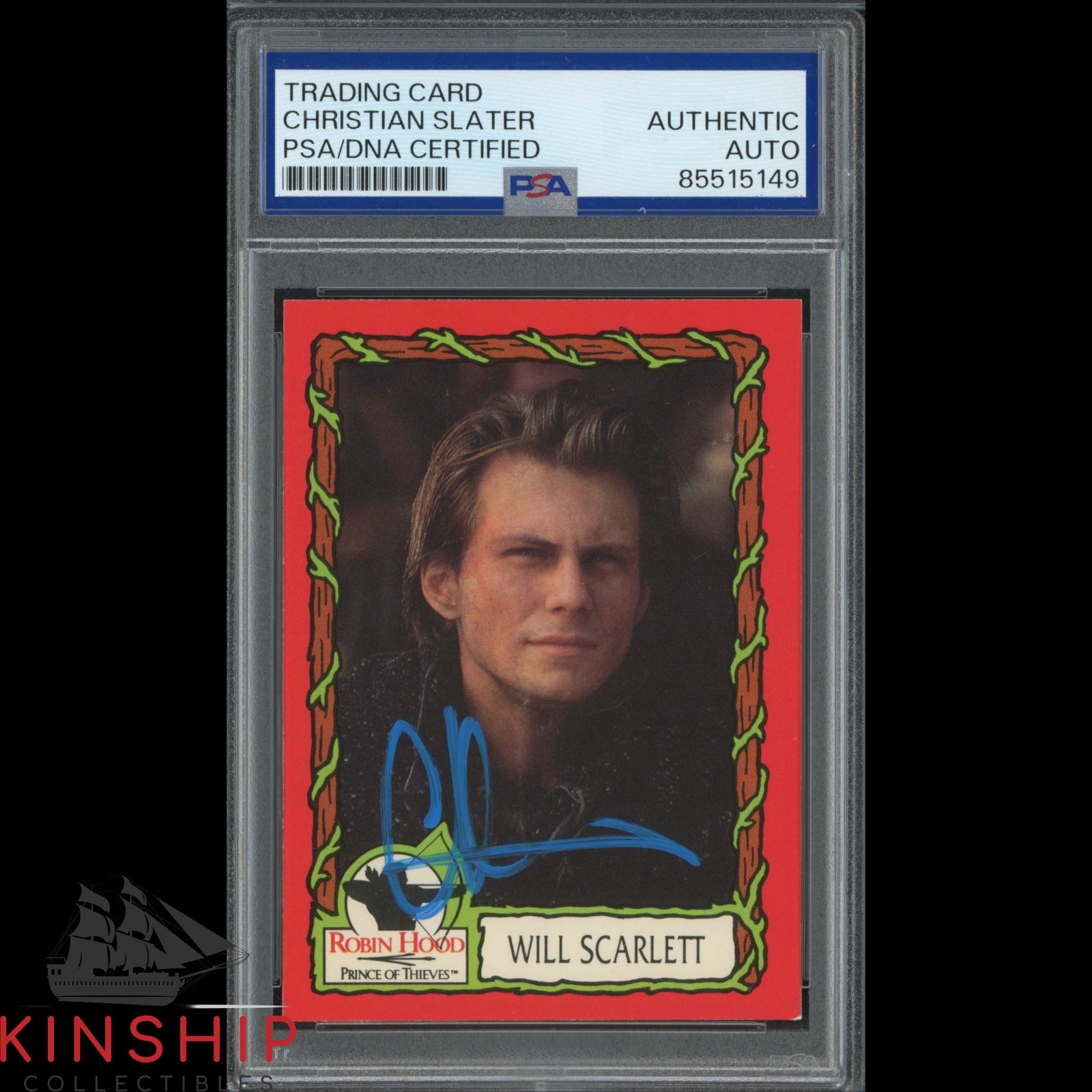 CHRISTIAN SLATER SIGNED 199 ROBIN HOOD TRADING CARD PSA DNA SLABBED AUTO C4634 COLLECTIBLE MEMORABILIA