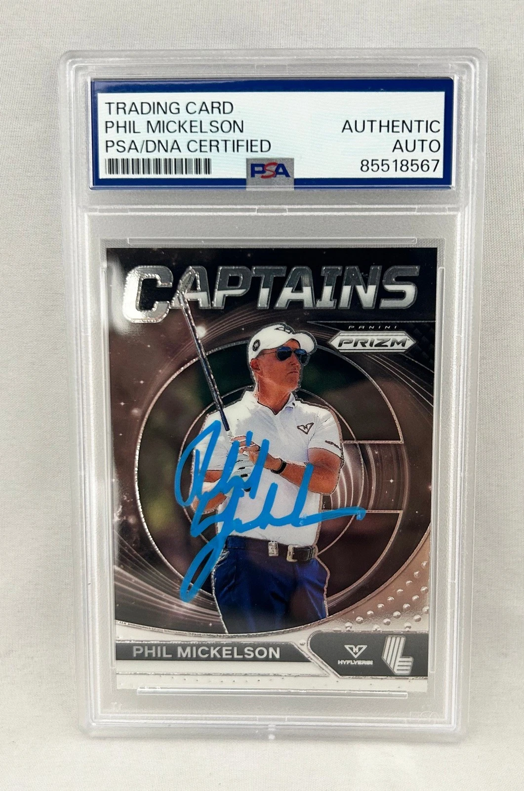 Phil Mickelson Signed Card 2024 Panini Prizm #81 PSA/DNA COA