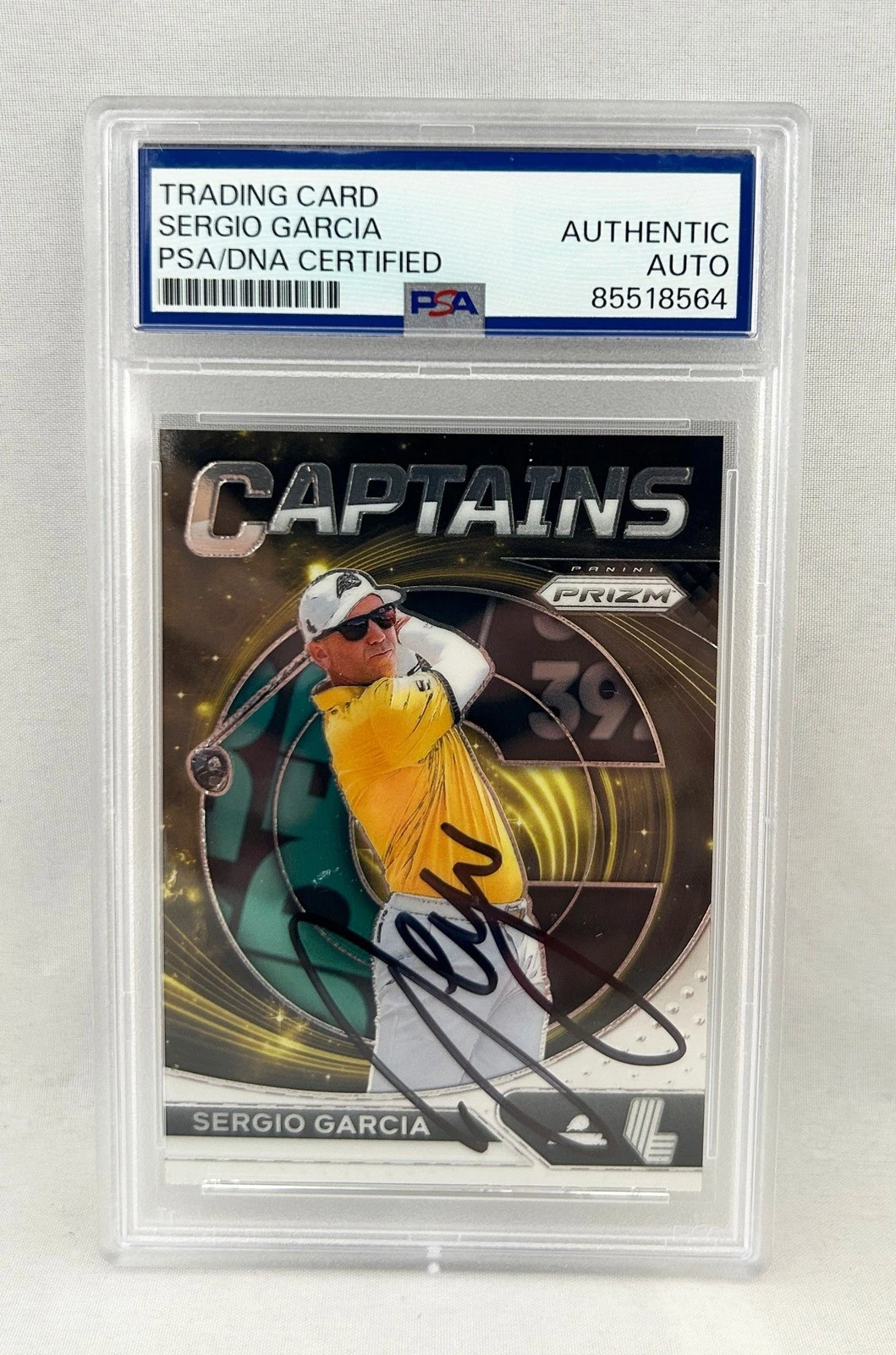 Sergio Garcia Signed Card 2024 Panini Prizm #82 Captains PSA/DNA COA