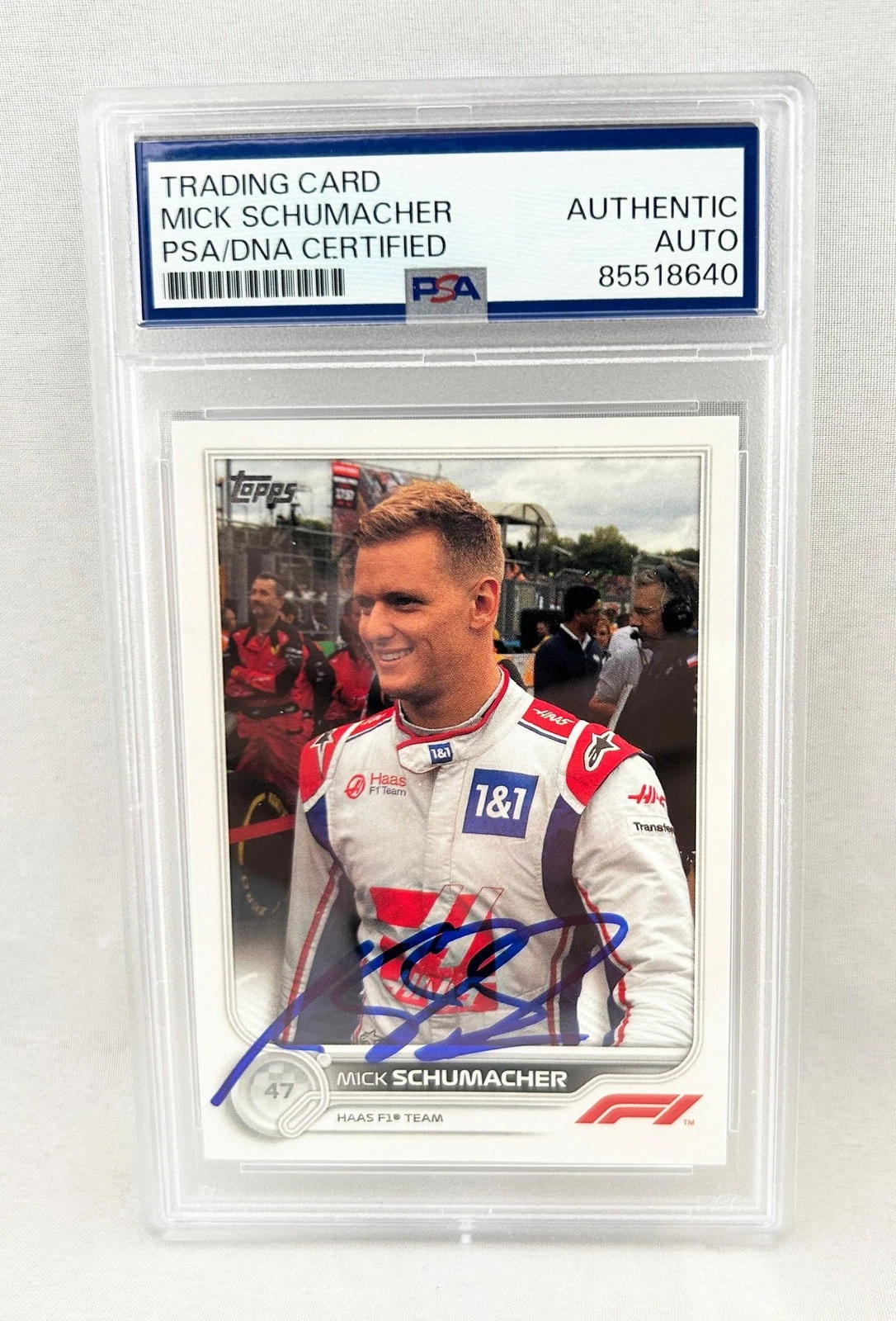 Mick Schumacher Signed Card 2022 Topps #70 PSA/DNA F1 Formula 1 COA