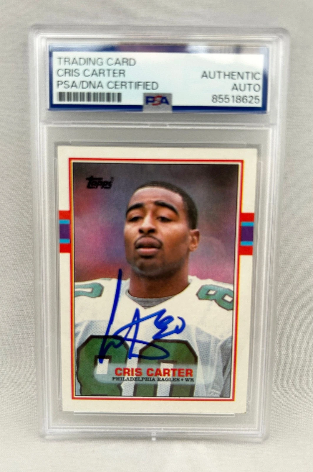 Cris Carter Signed Rookie Card 1989 Topps #121 PSA/DNA Minnesota Vikings COA
