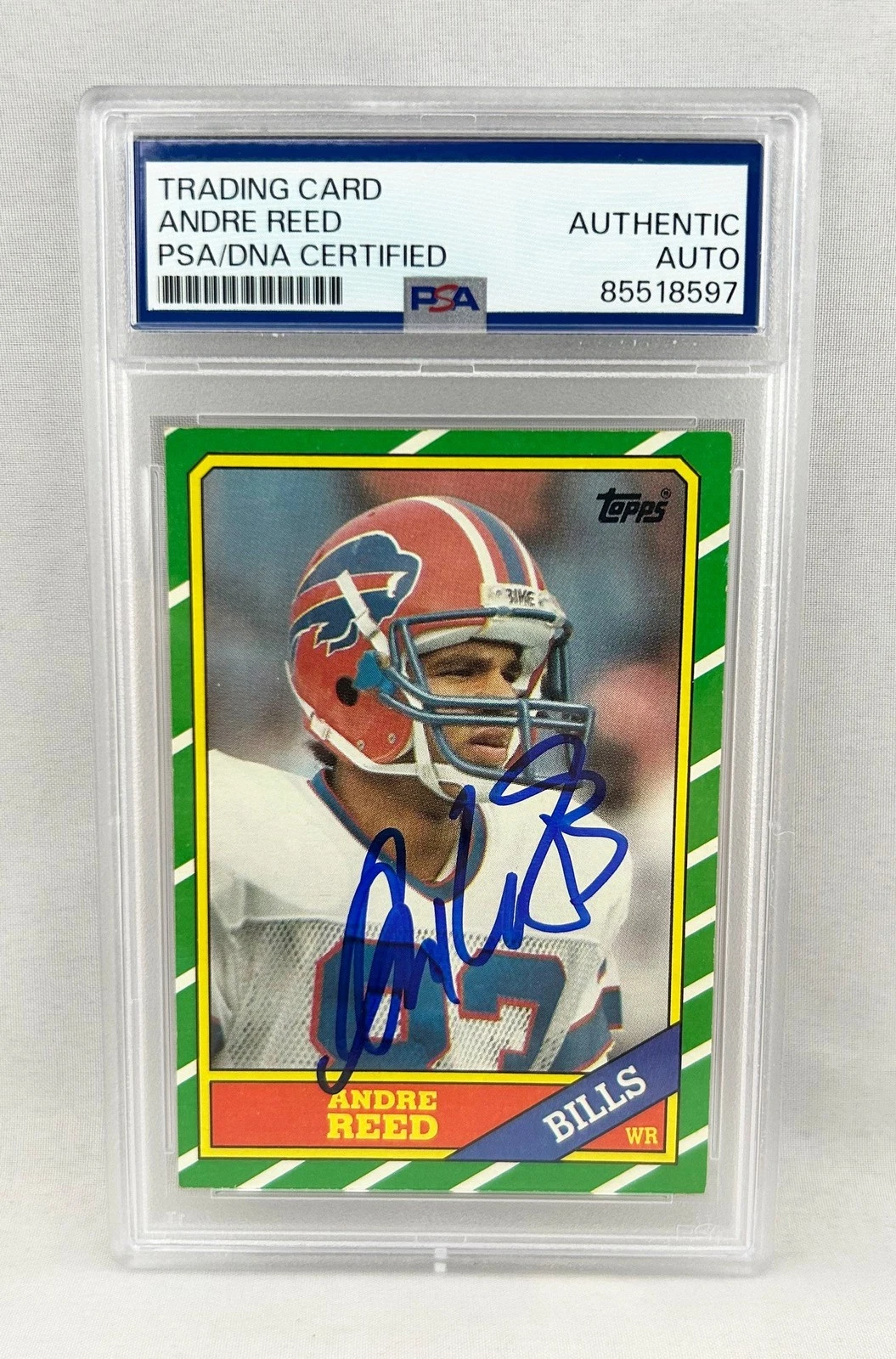 Andre Reed Signed Rookie Card 1986 Topps #388 PSA/DNA Buffalo Bills COA