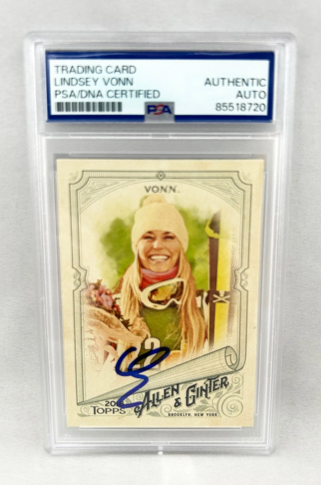Lindsey Vonn Signed Card 2018 Topps Allen & Ginter #57 Olympics PSA/DNA COA