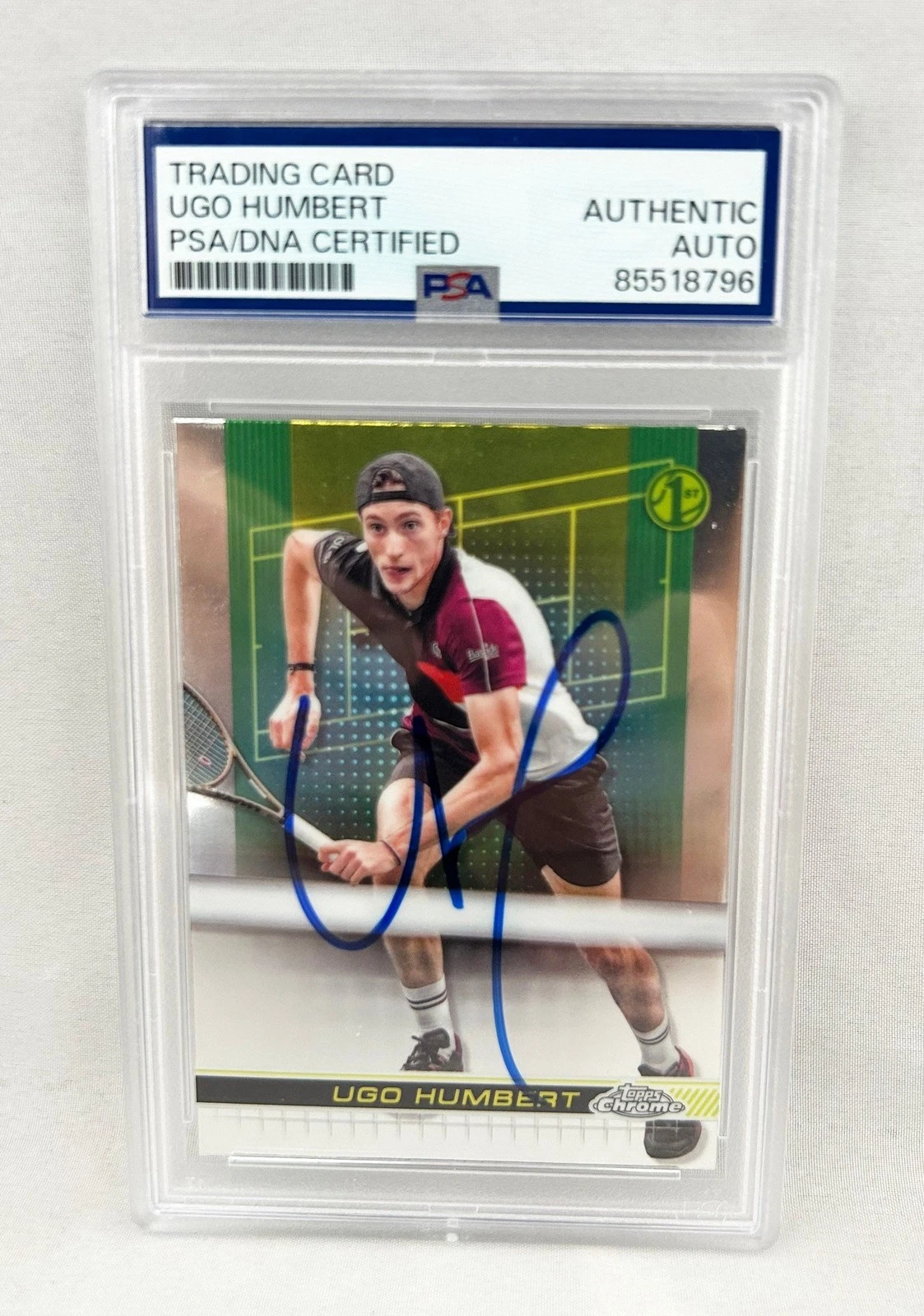 Ugo Humbert Signed Card 2024 Topps Chrome #187 PSA/DNA COA
