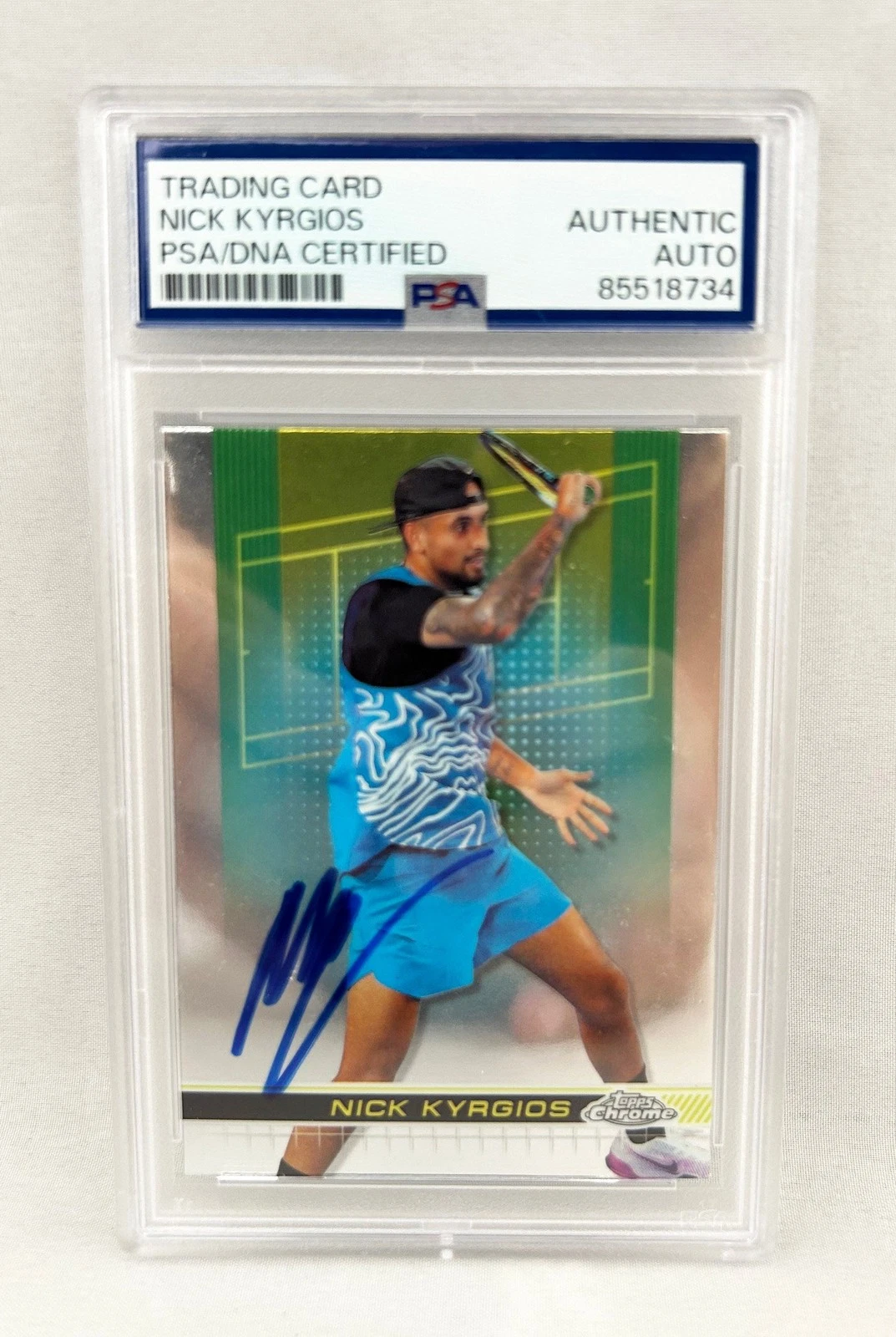 Nick Kyrgios Signed Card 2024 Topps Chrome #14 PSA/DNA COA