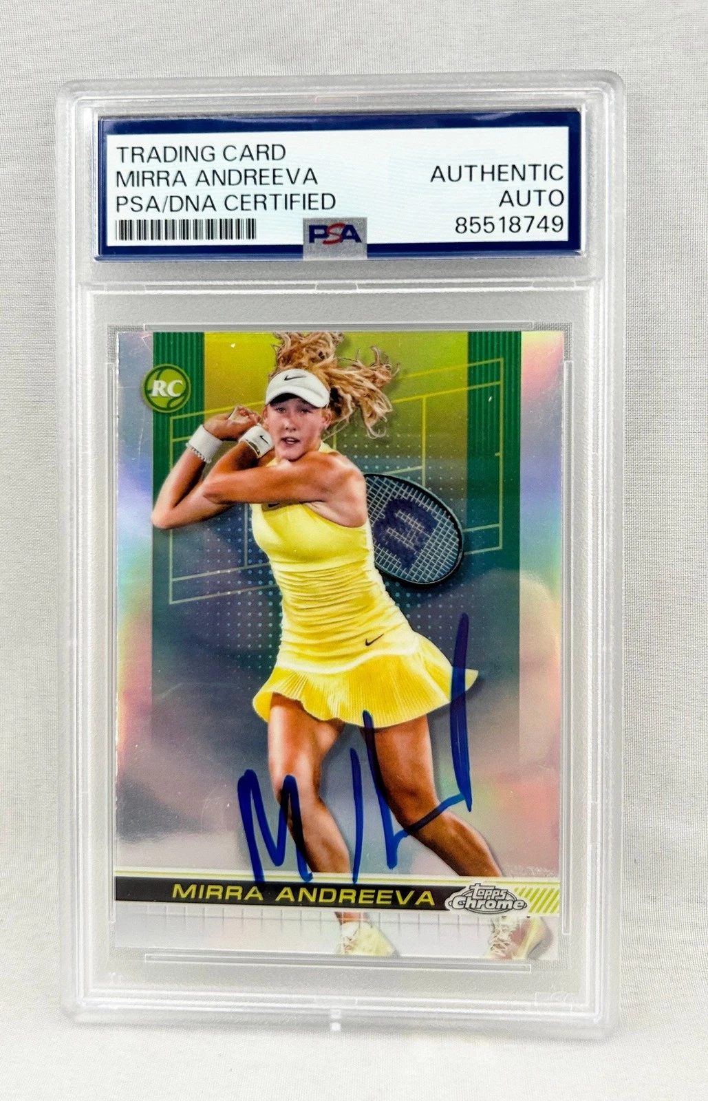 Mirra Andreeva Signed Card 2024 Topps Chrome #81 PSA/DNA COA