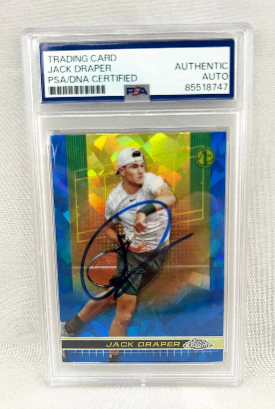 Jack Draper Signed Card 2024 Topps Chrome Saphire #2 PSA/DNA 1 COA