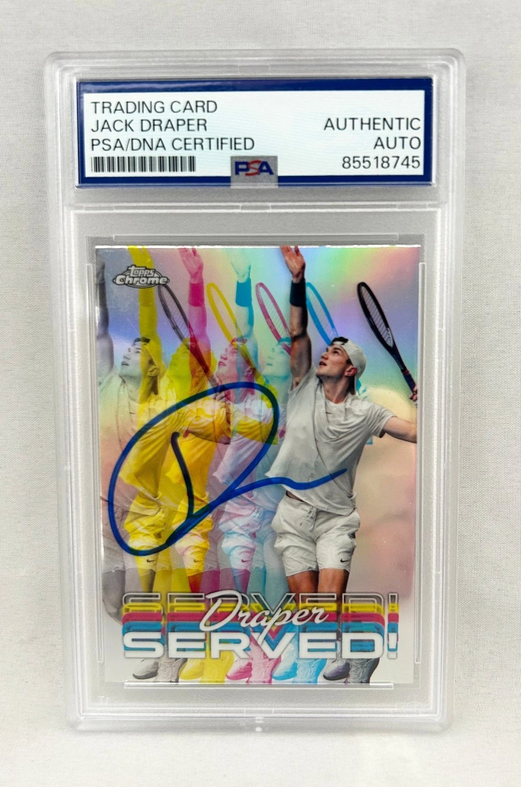 Jack Draper Signed Card 2024 Topps Chrome Served #SER-JD PSA/DNA 1 COA