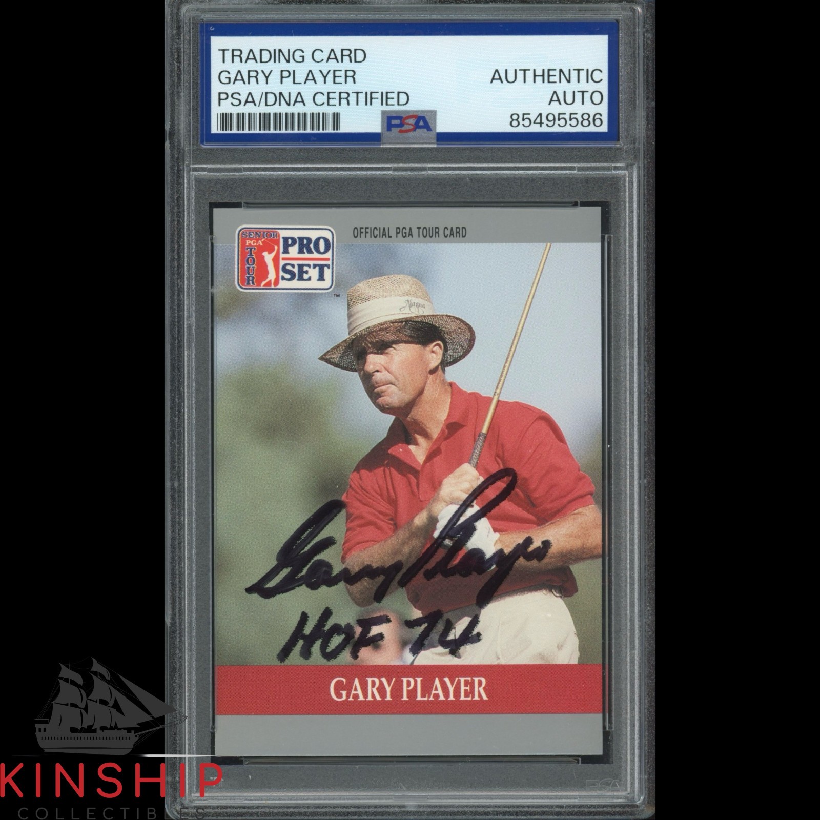 Gary Player signed 1990 Pro Set Trading Card PSA DNA Slab Golf Auto HOF C4629