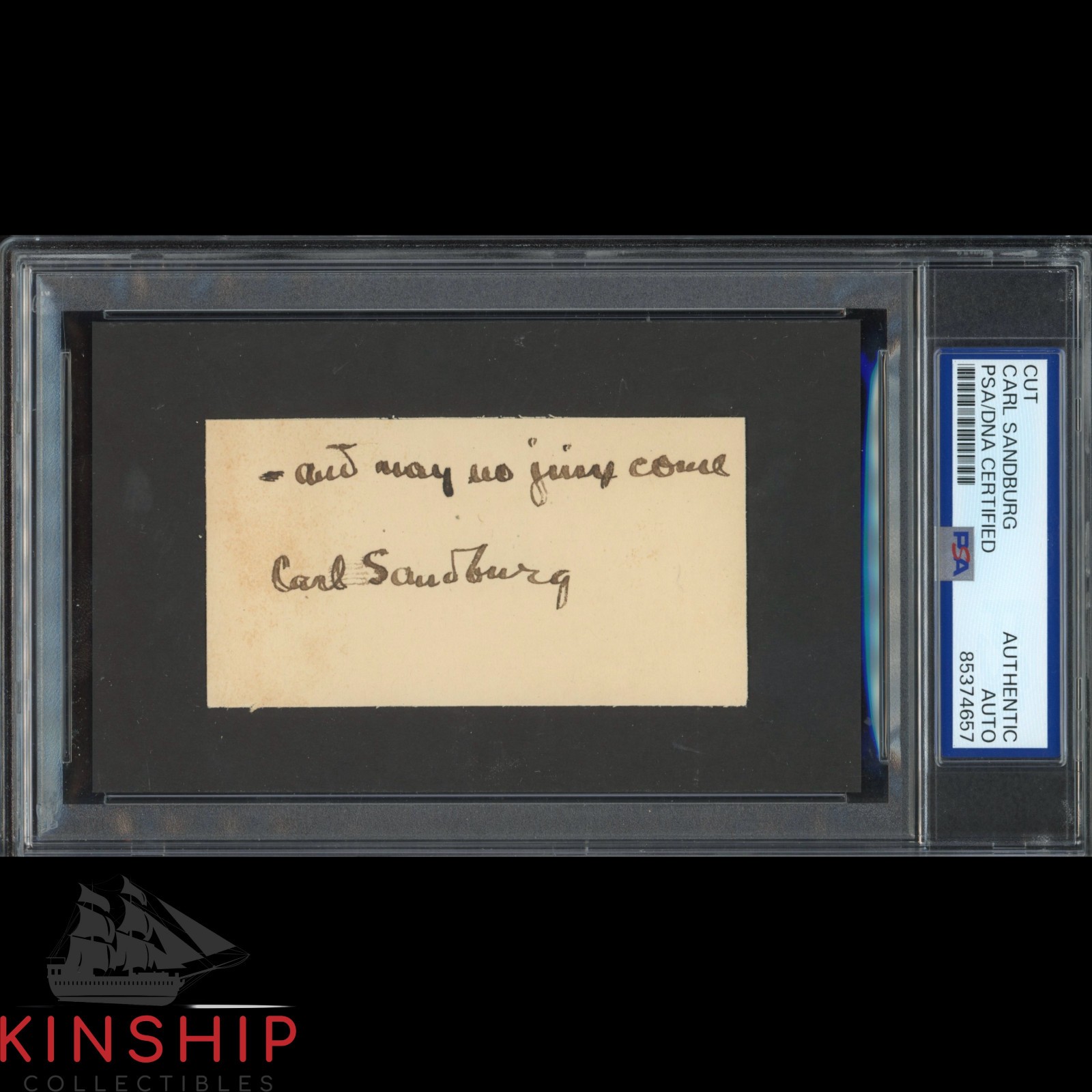 Carl Sandburg signed Inscribed Cut PSA DNA Slabbed Poet Author Auto C4694