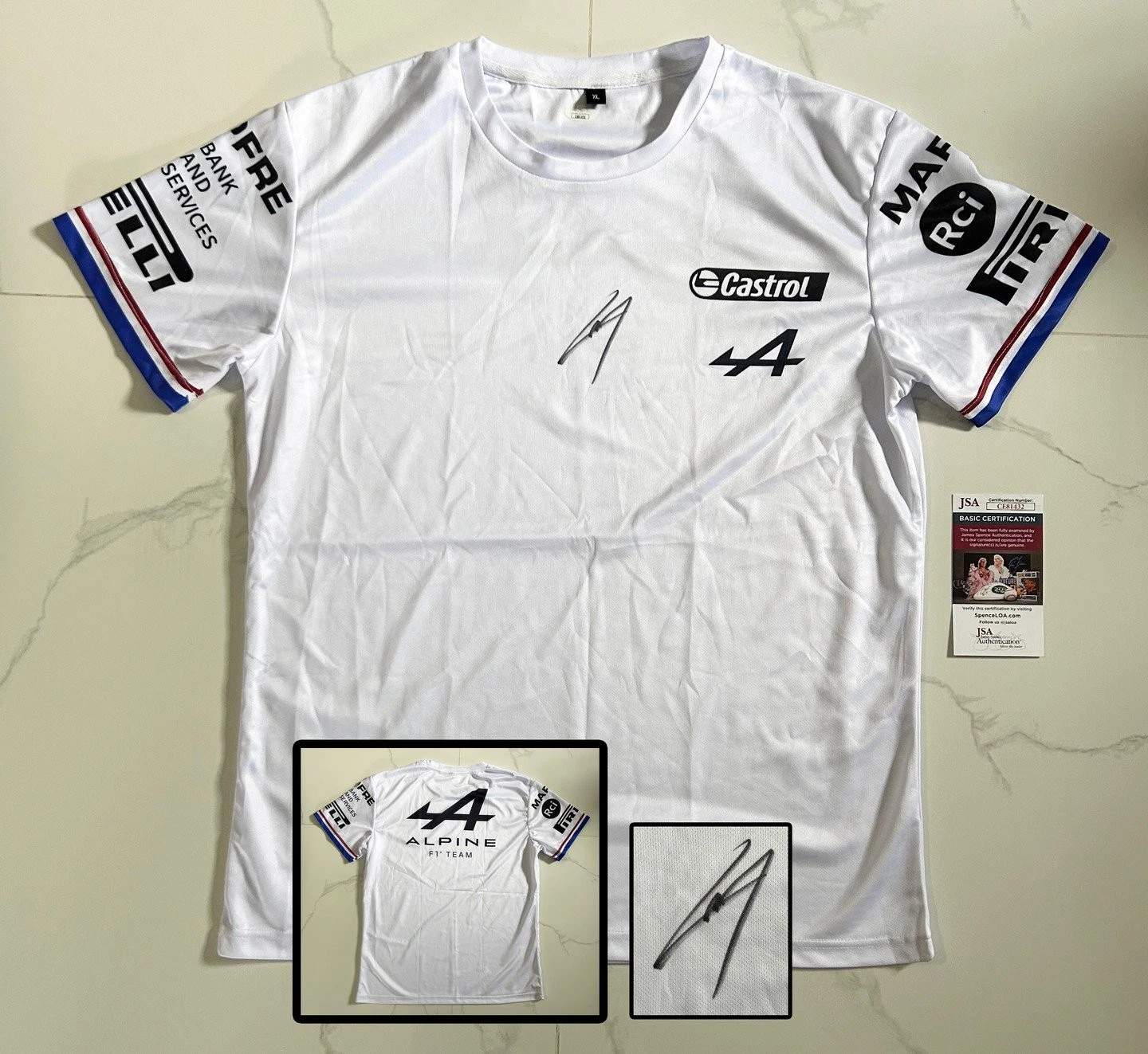Pierre Gasly Signed Shirt Alpine Formula 1 F1 JSA COA