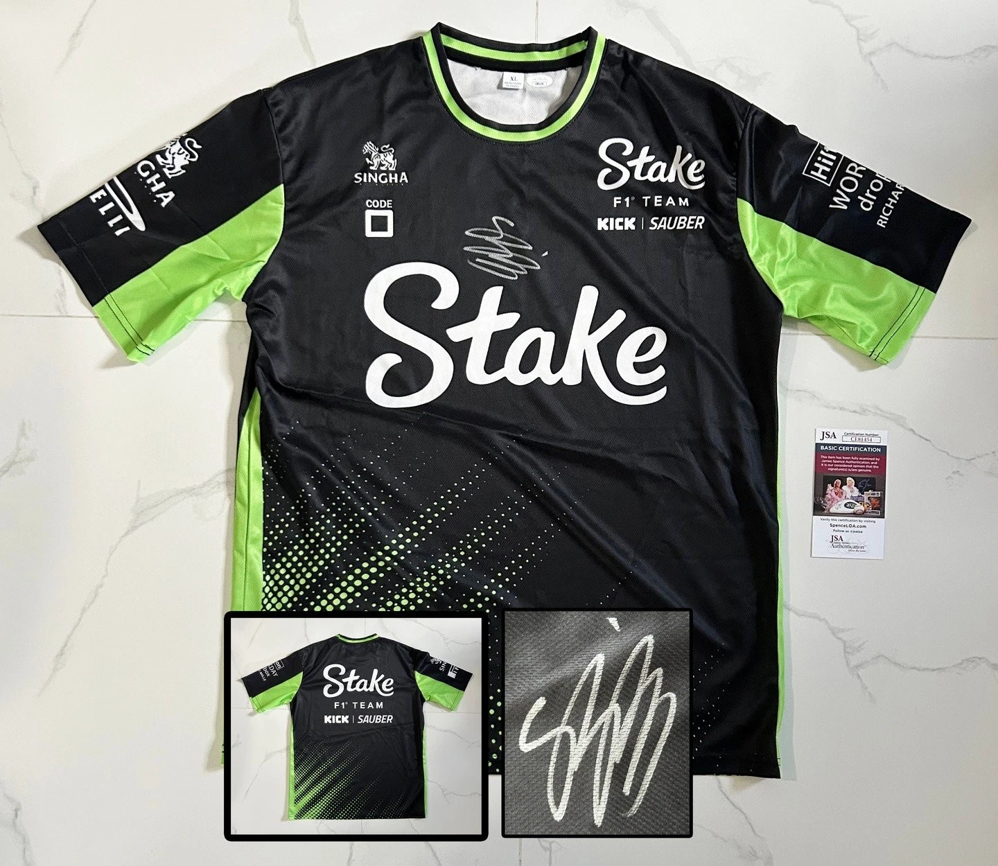 Gabriel Bortoleto Signed Shirt Stake Formula 1 F1 JSA COA