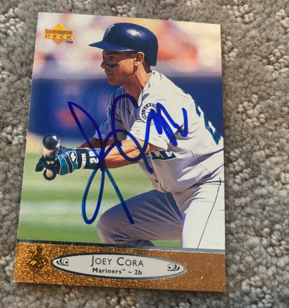 JOEY CORA SEATTLE MARINERS SIGNED AUTOGRAPHED 1996 UPPER DECK CARD #199