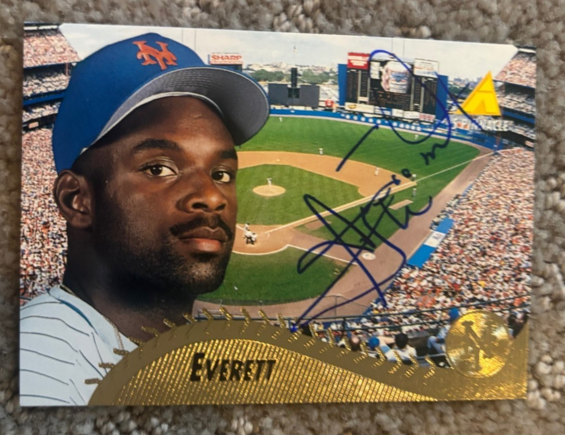 Carl Everett signed autographed baseball card New York Mets 1995 Pinnacle #368