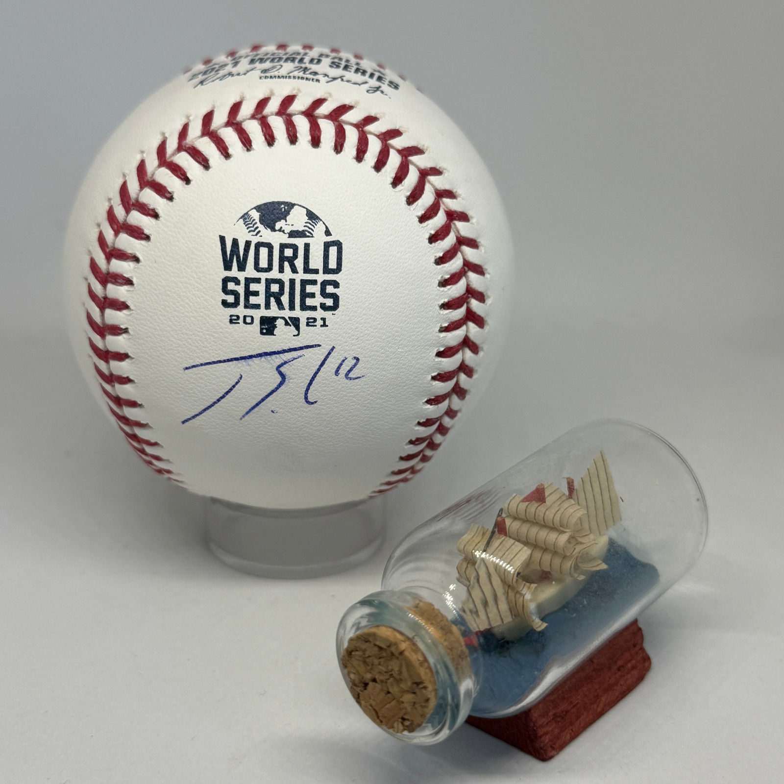 Jorge Soler signed Rawlings 2021 World Series Baseball TRISTAR Braves Auto A3863
